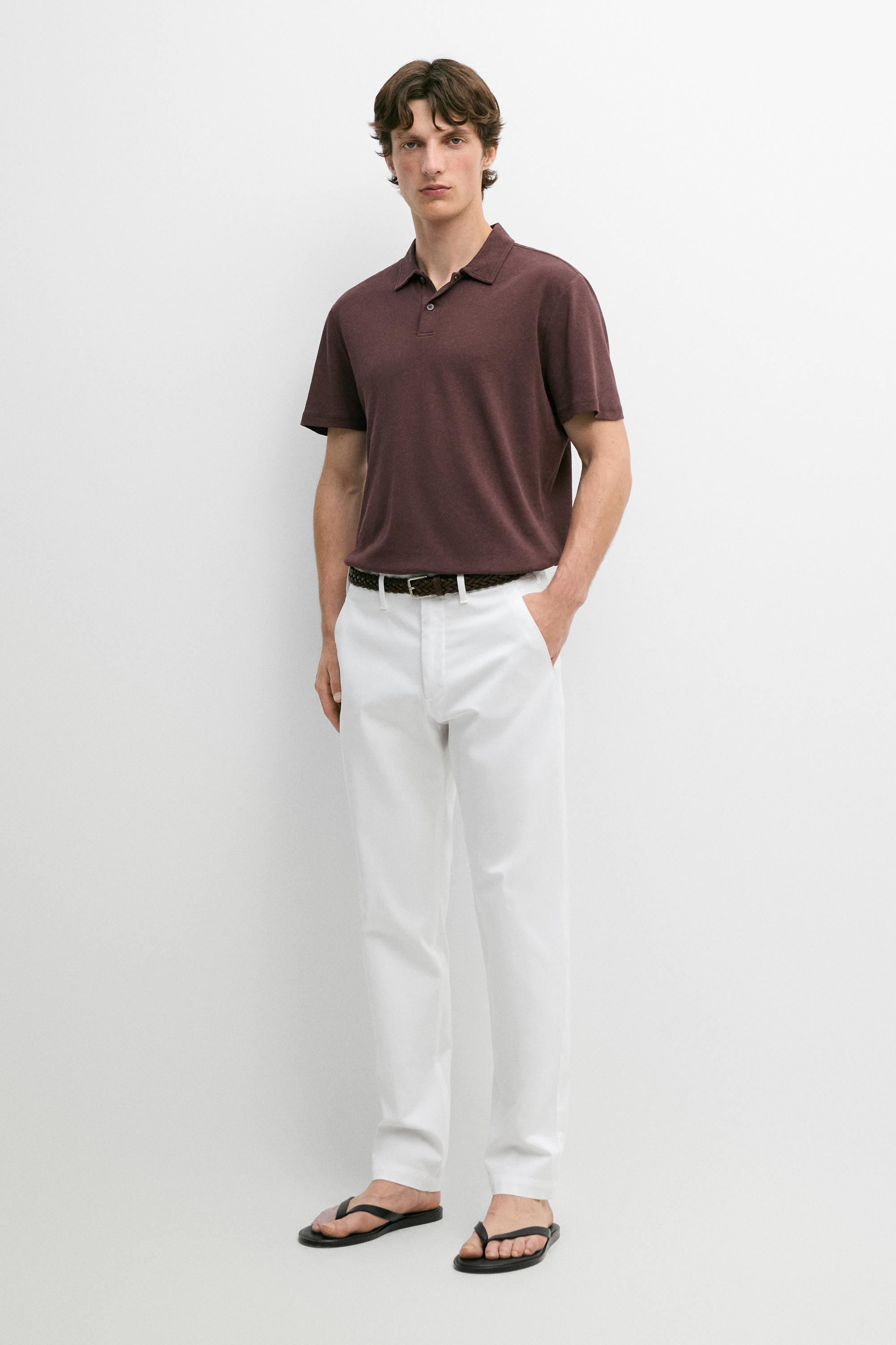 Cotton blend slim fit pants Off White