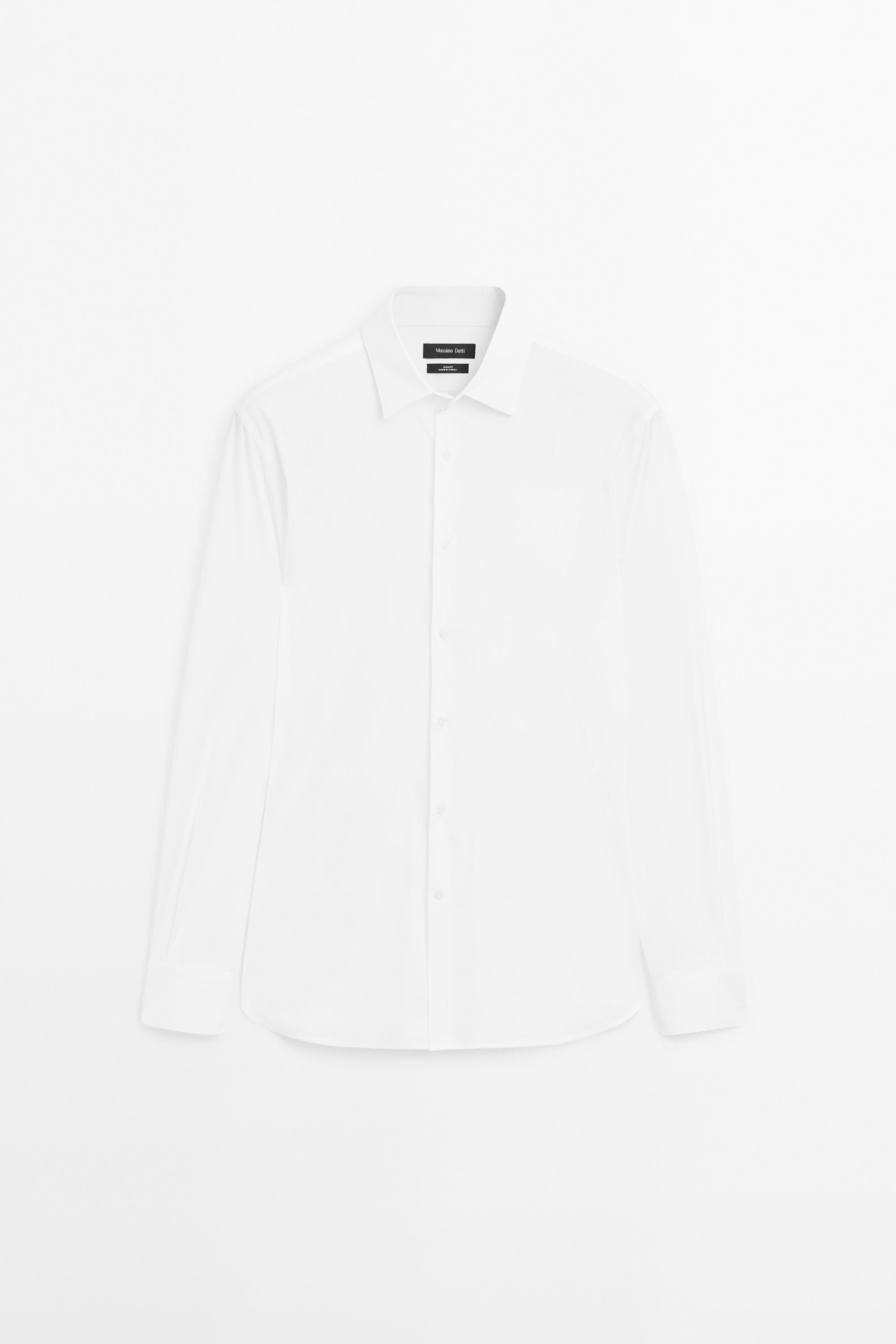 Slim fit stretch shirt White