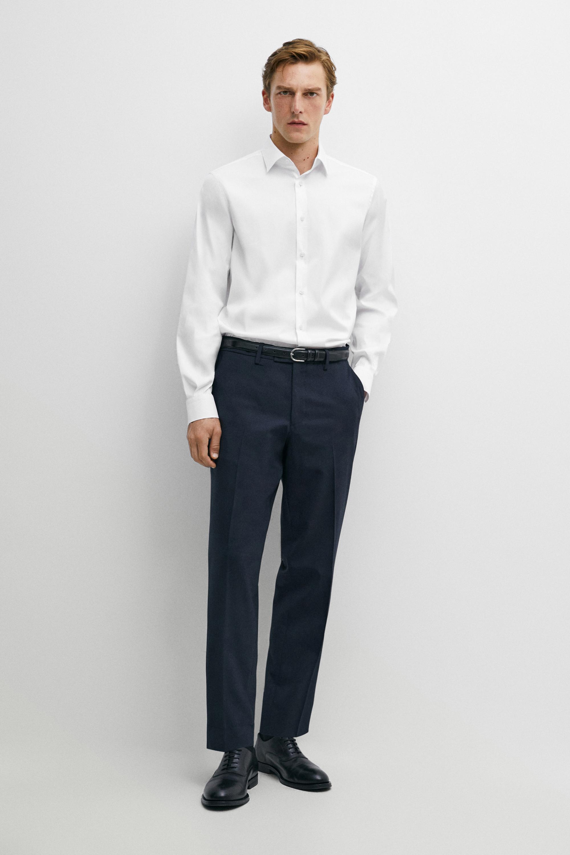 Slim fit stretch shirt White