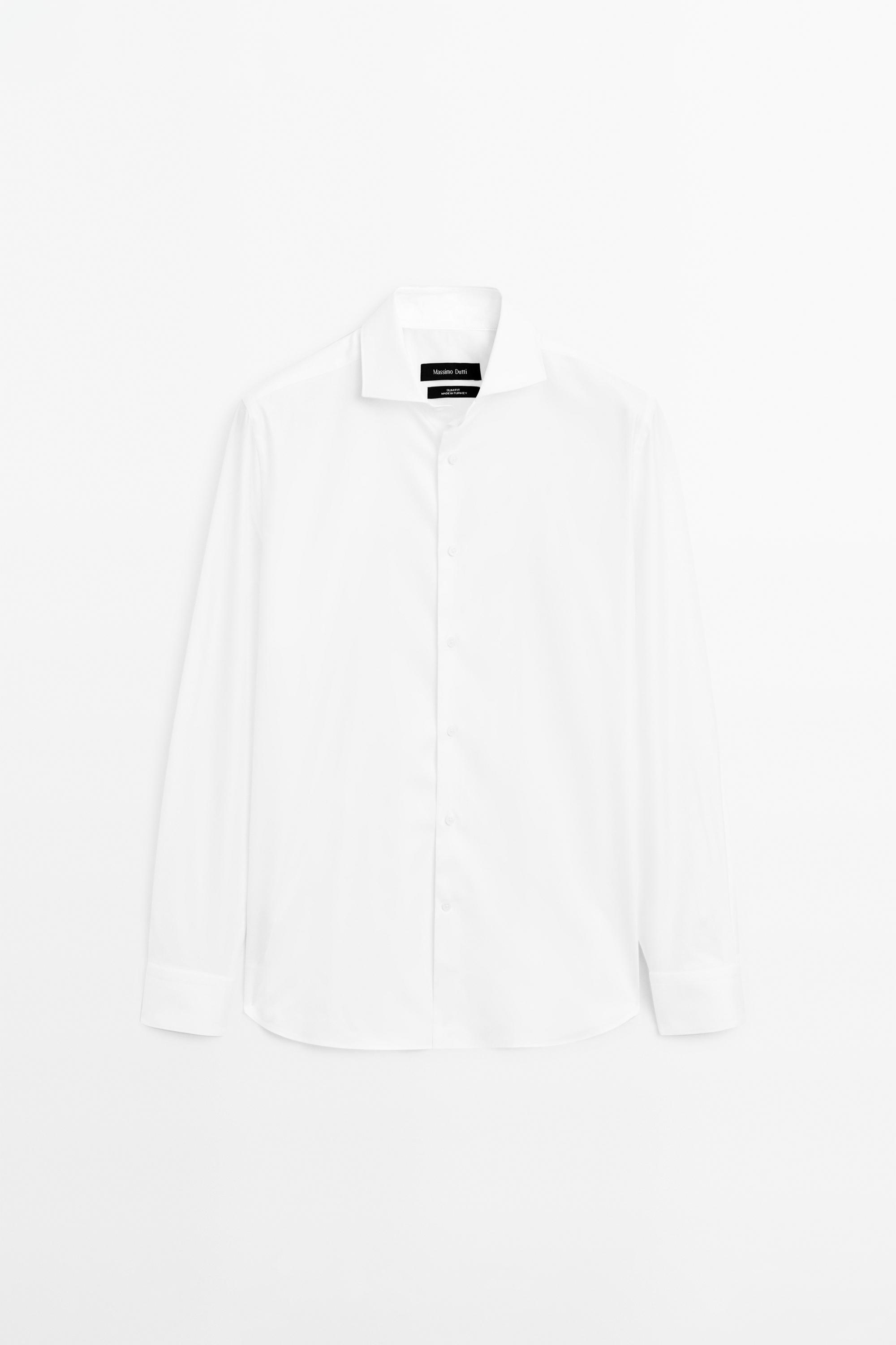 Slim fit 100% cotton shirt White