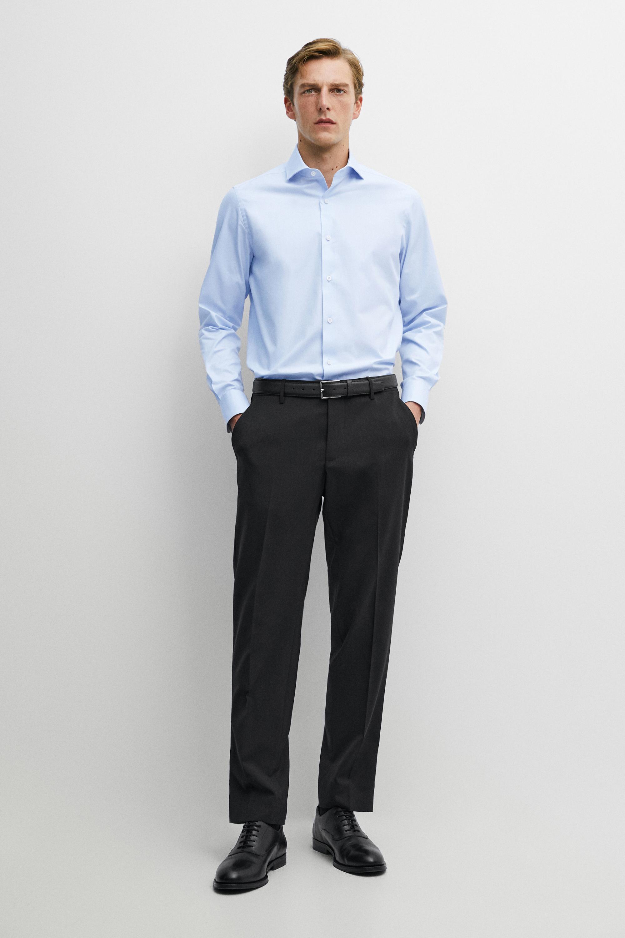 Slim fit 100% cotton shirt Sky Blue