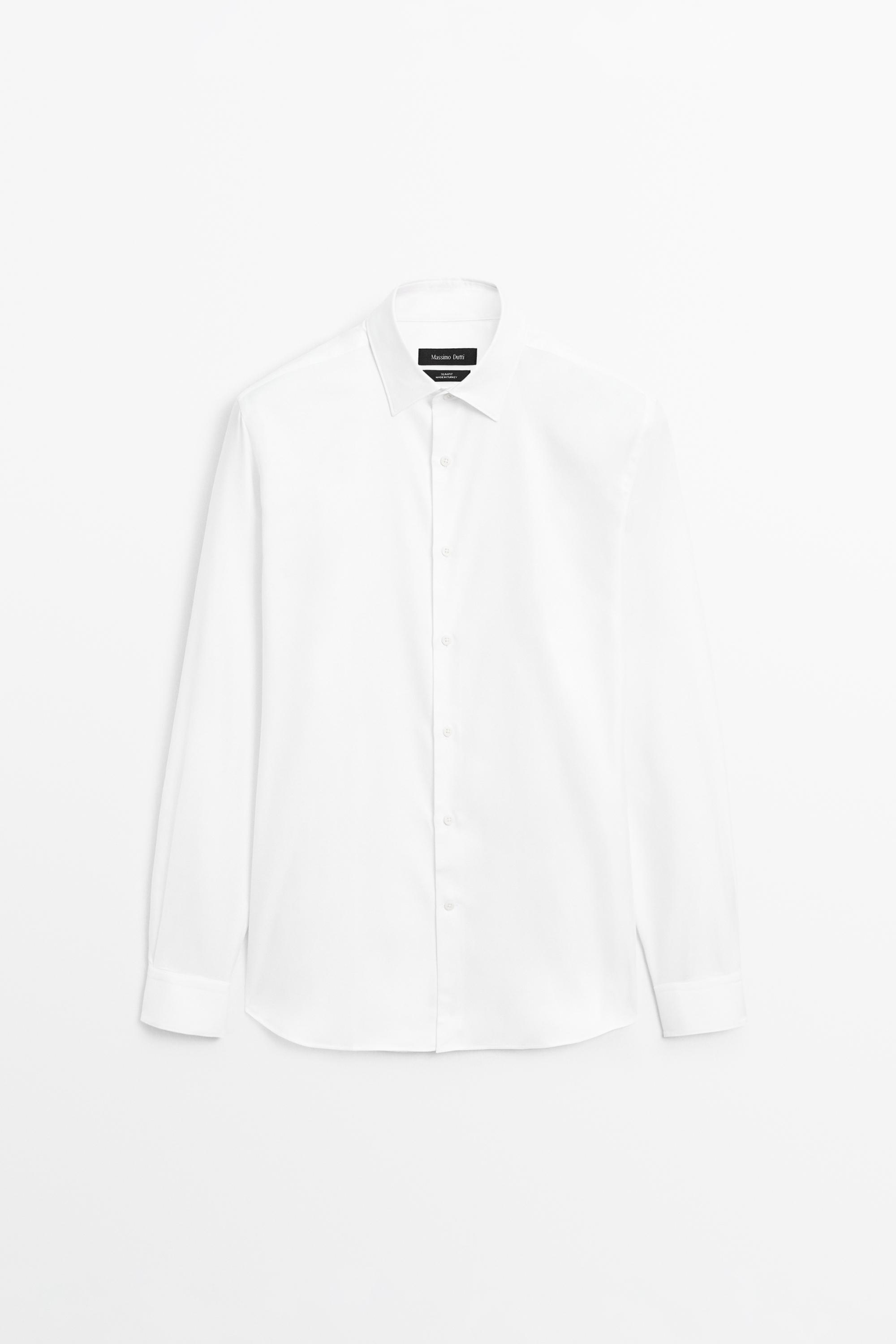 Slim fit 100% cotton Oxford shirt White