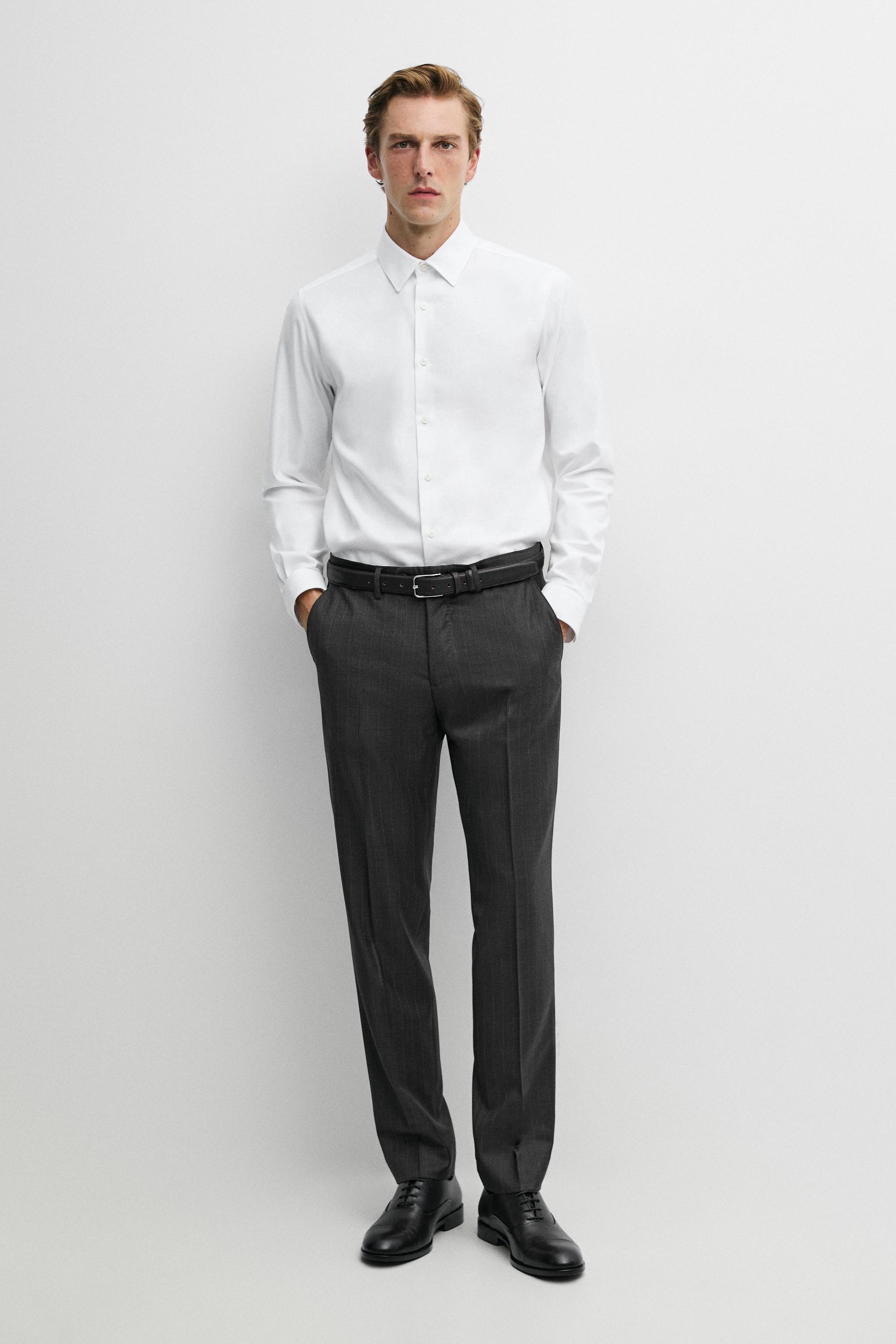 Slim fit 100% cotton Oxford shirt White