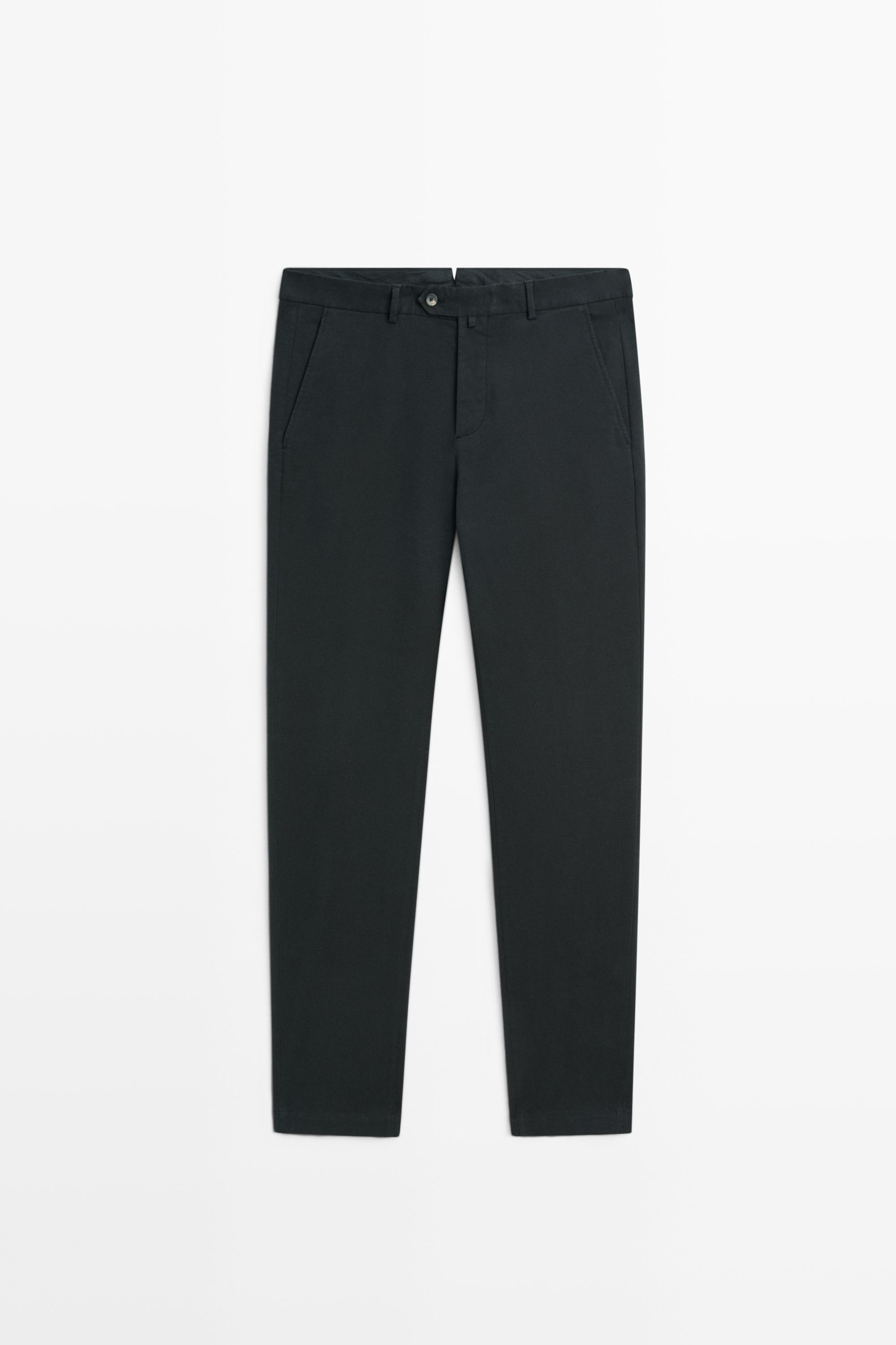 100% cotton slim fit pants Navy Blue