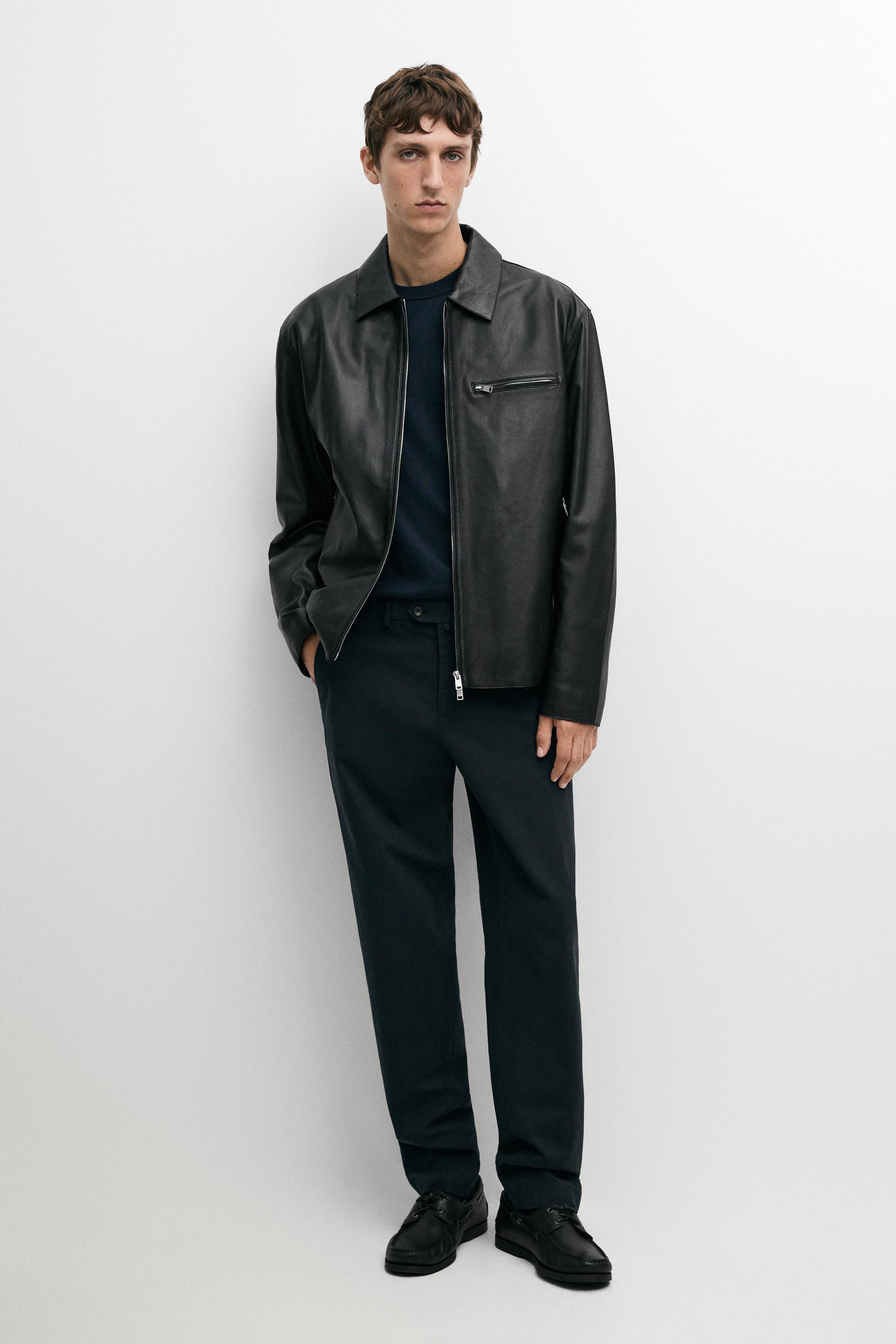 100% cotton slim fit pants Navy Blue