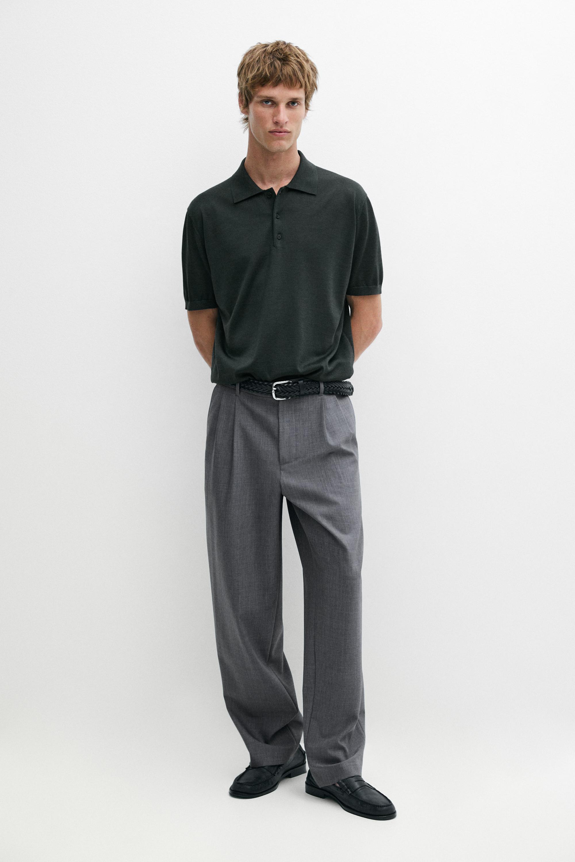Relaxed fit cool wool darted pants Grey