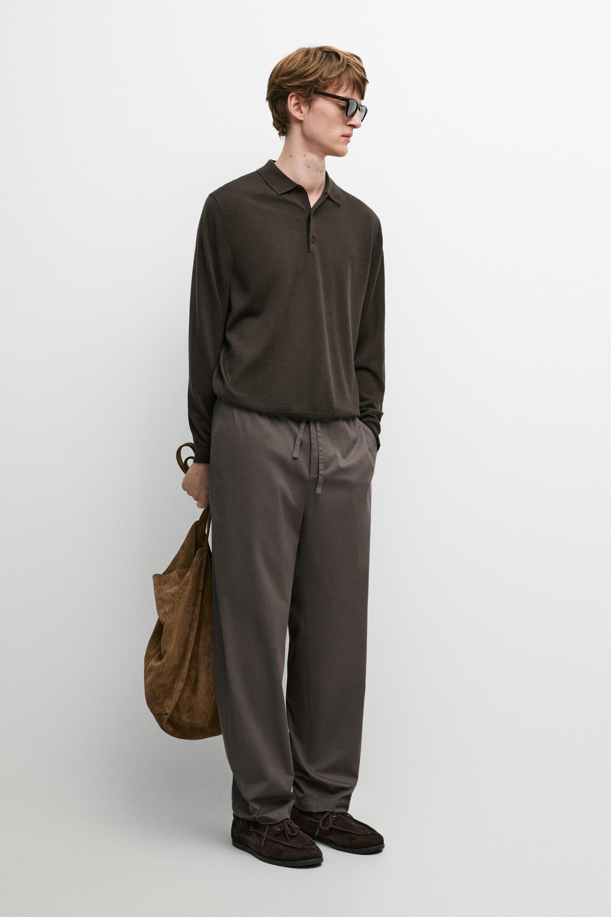Cotton blend jogger fit pants Grey