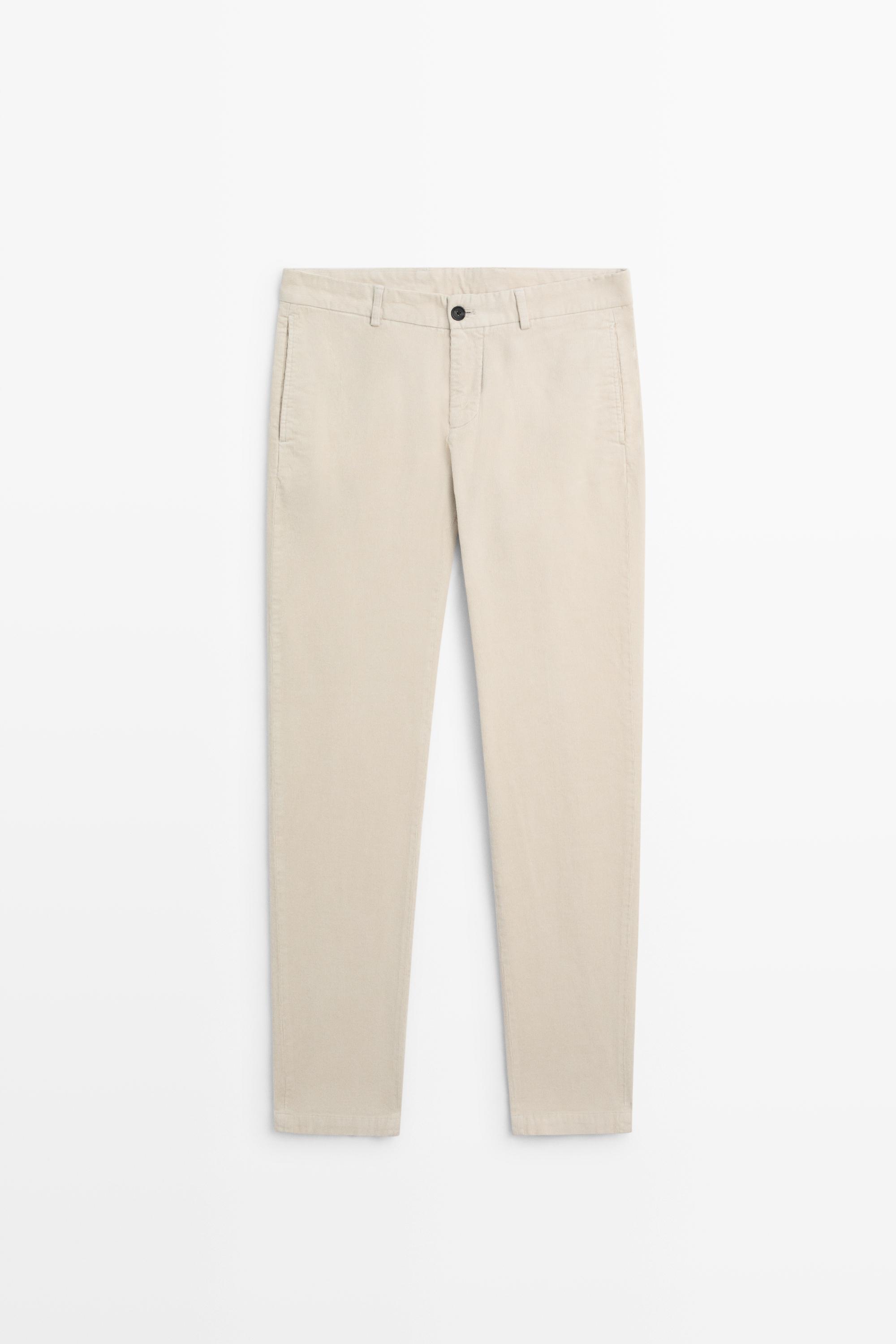 Slim fit corduroy pants Beige