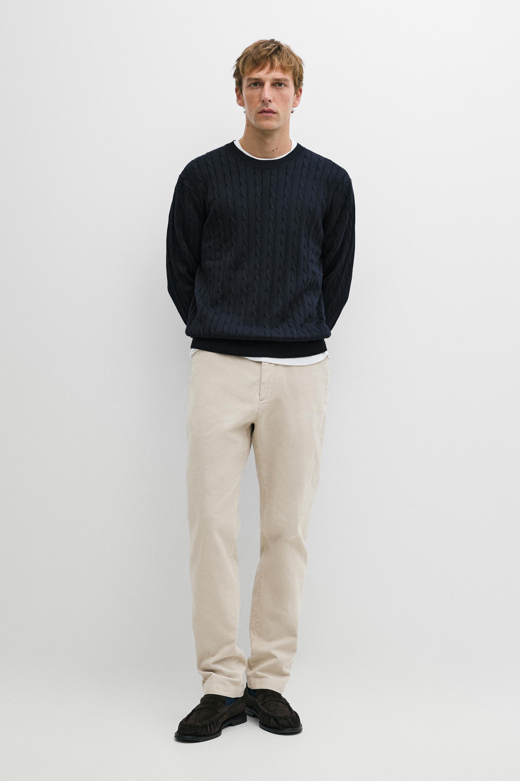 Slim fit corduroy pants Beige
