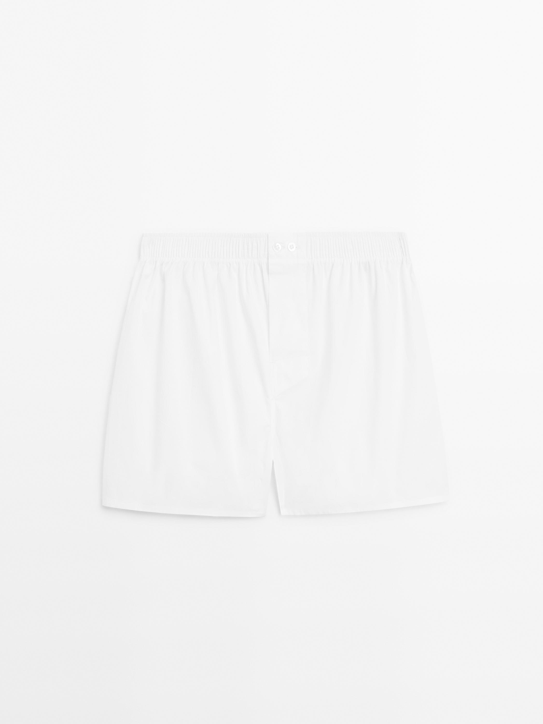 Plain 100% cotton boxers White