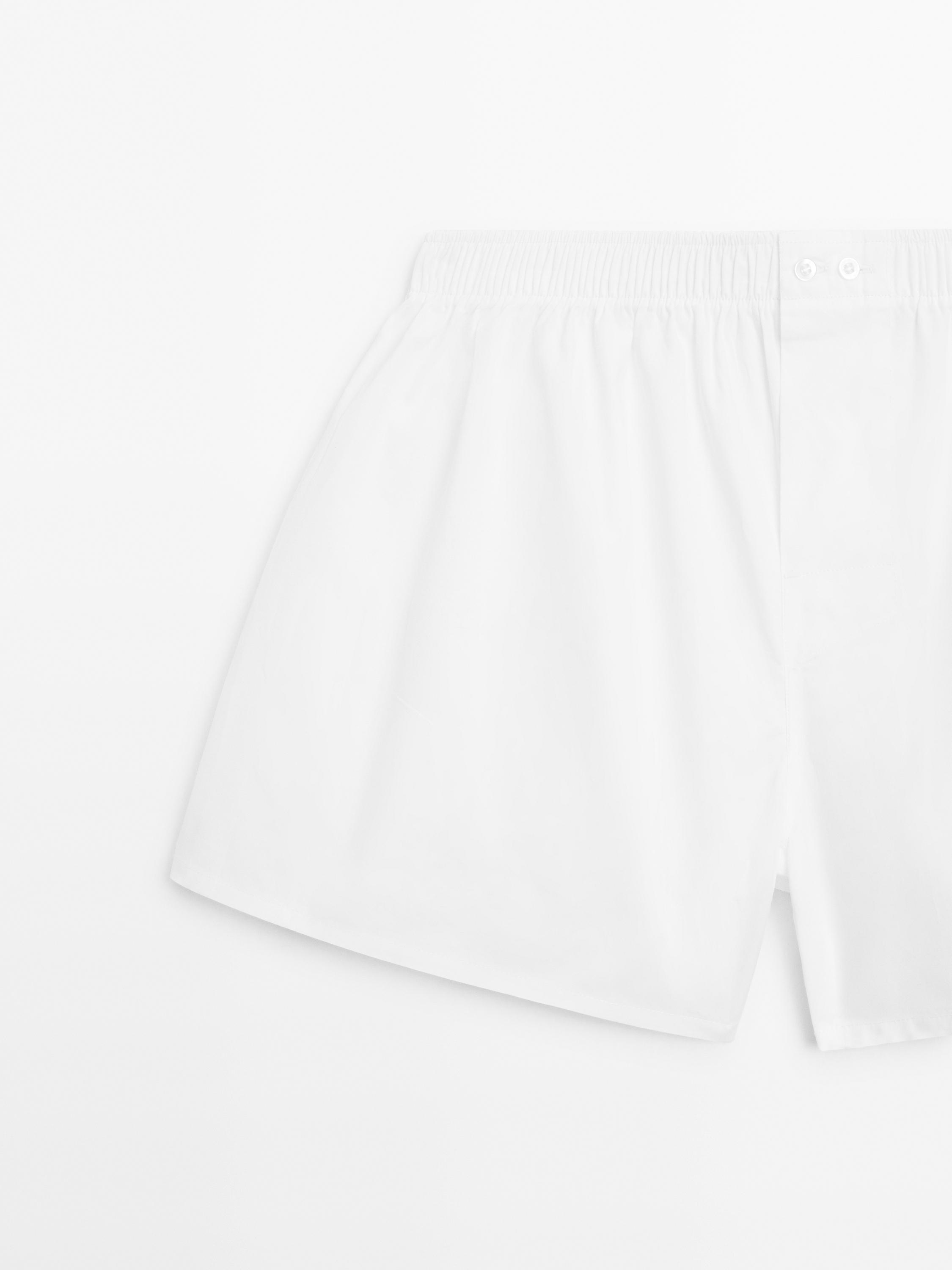 Plain 100% cotton boxers White