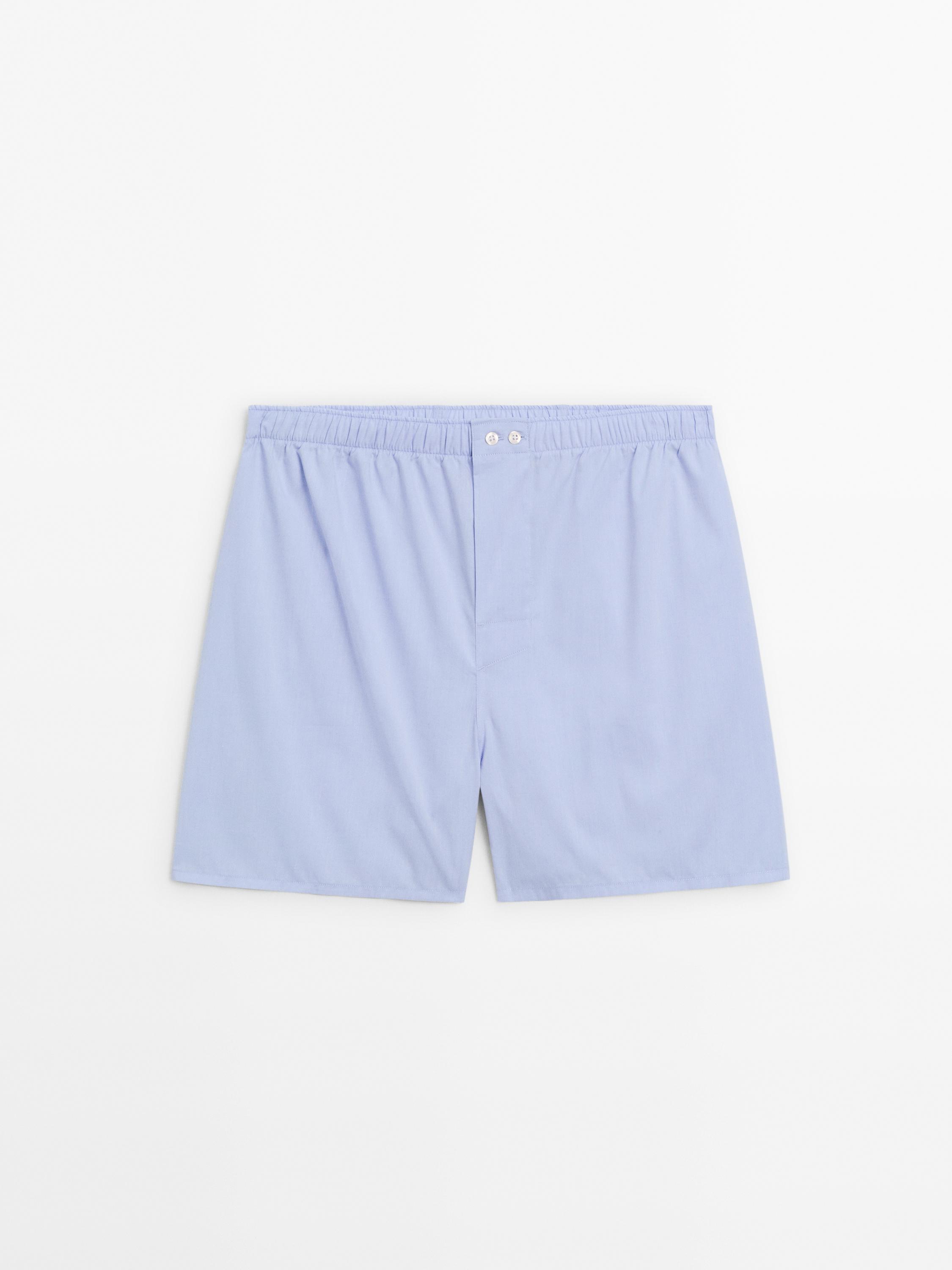 Plain poplin boxers Sky Blue