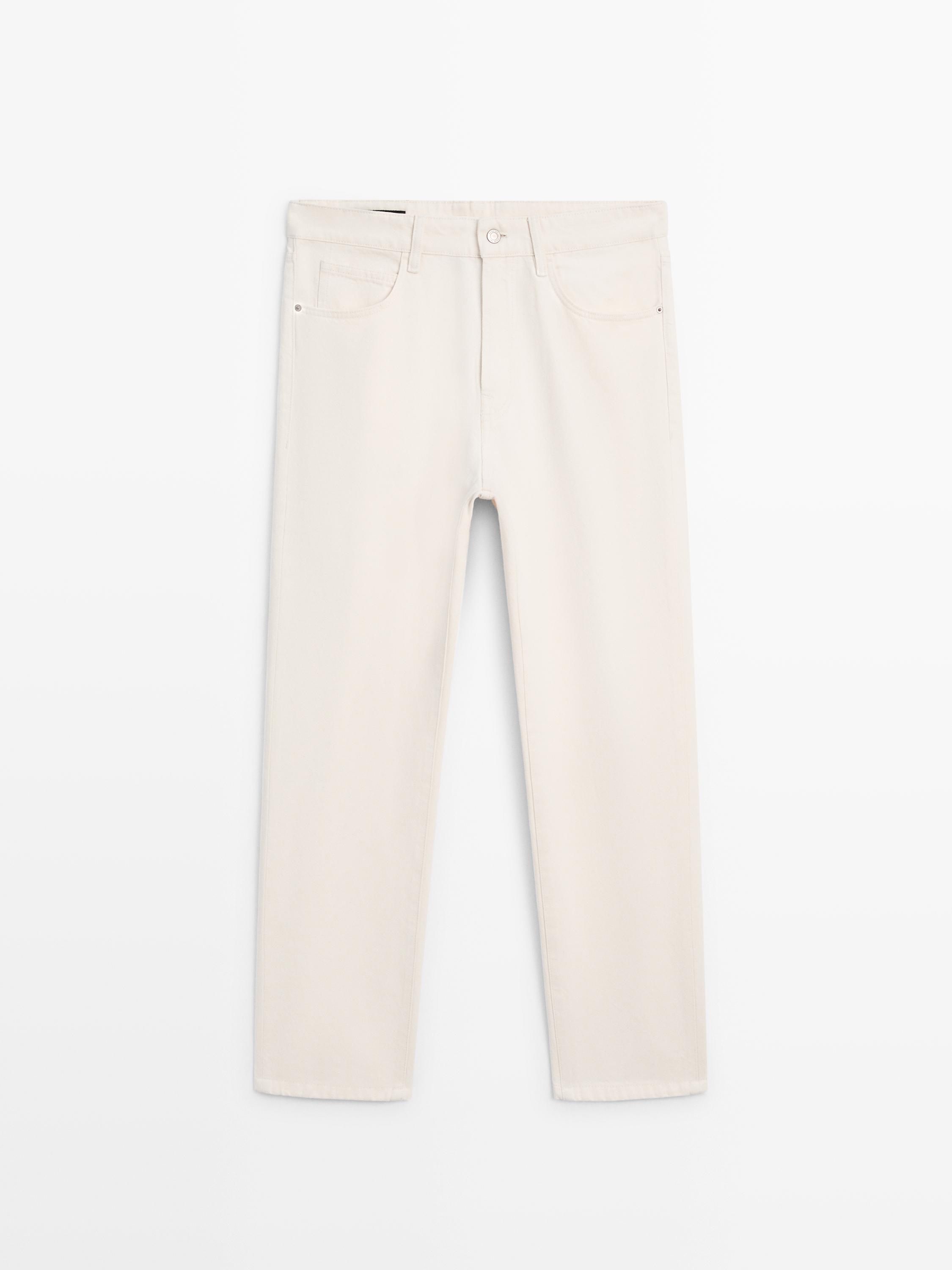 Tapered fit jeans Cream