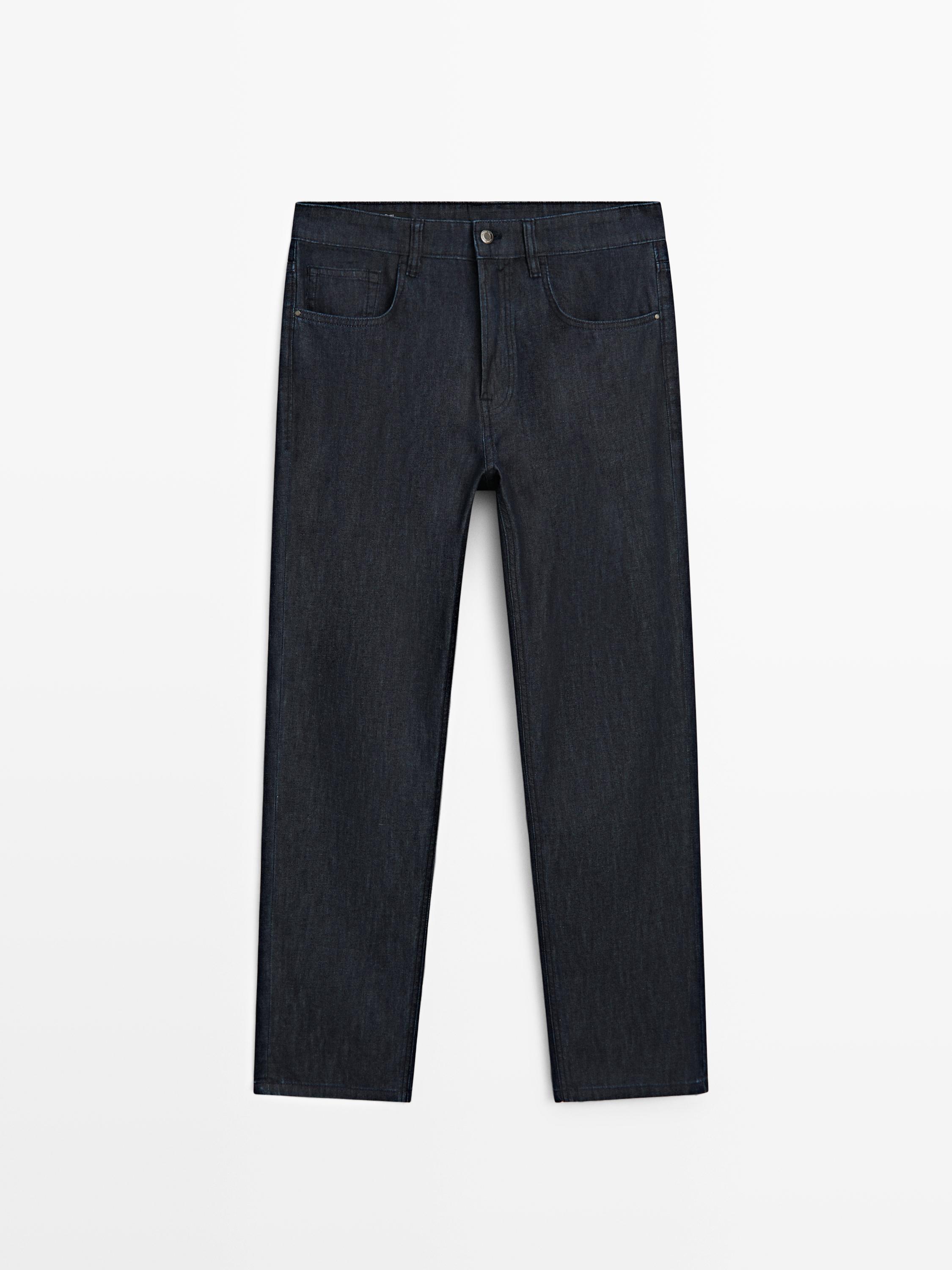 Lightweight tapered fit jeans Navy Blue