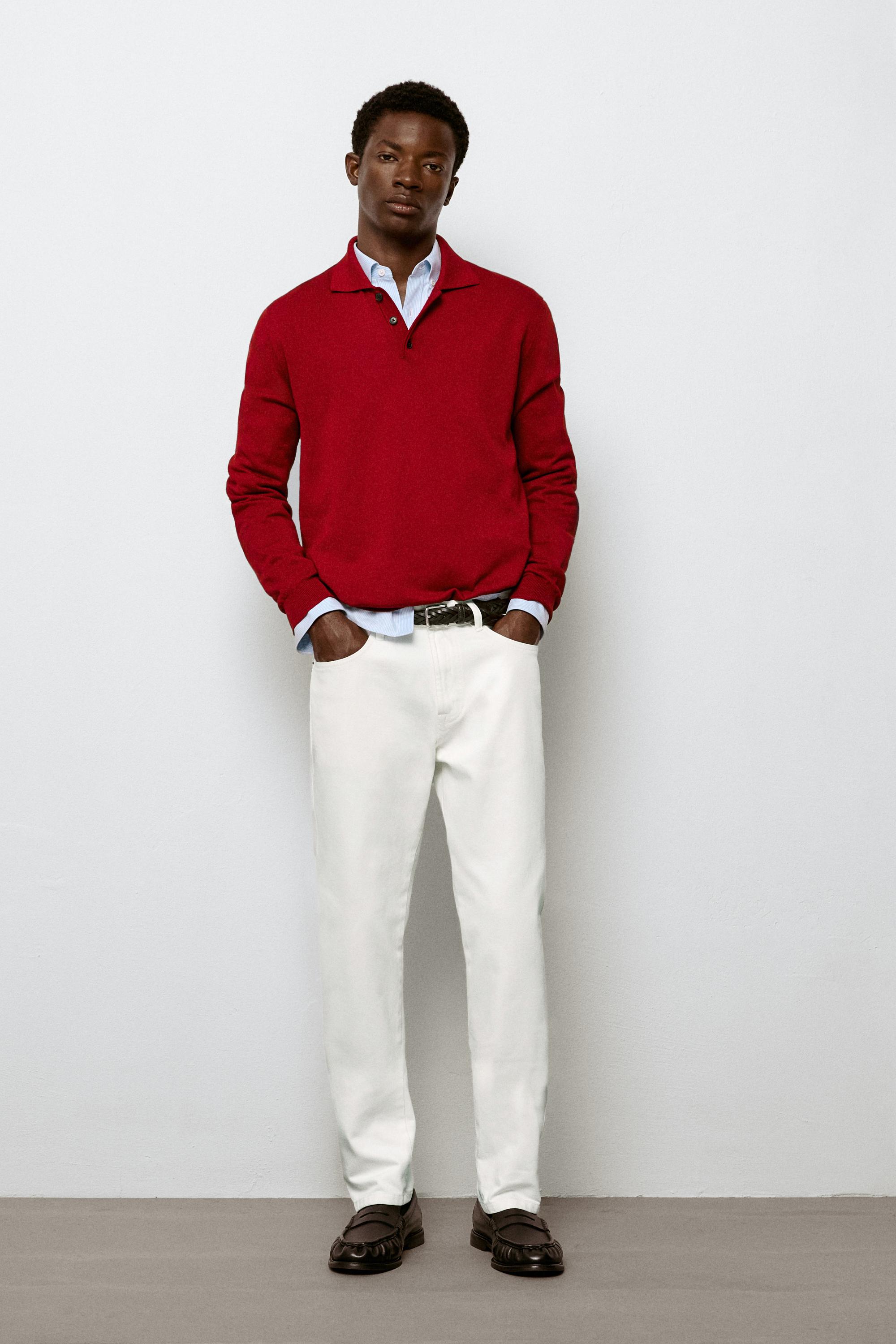 Tapered Fit Jeans Cream