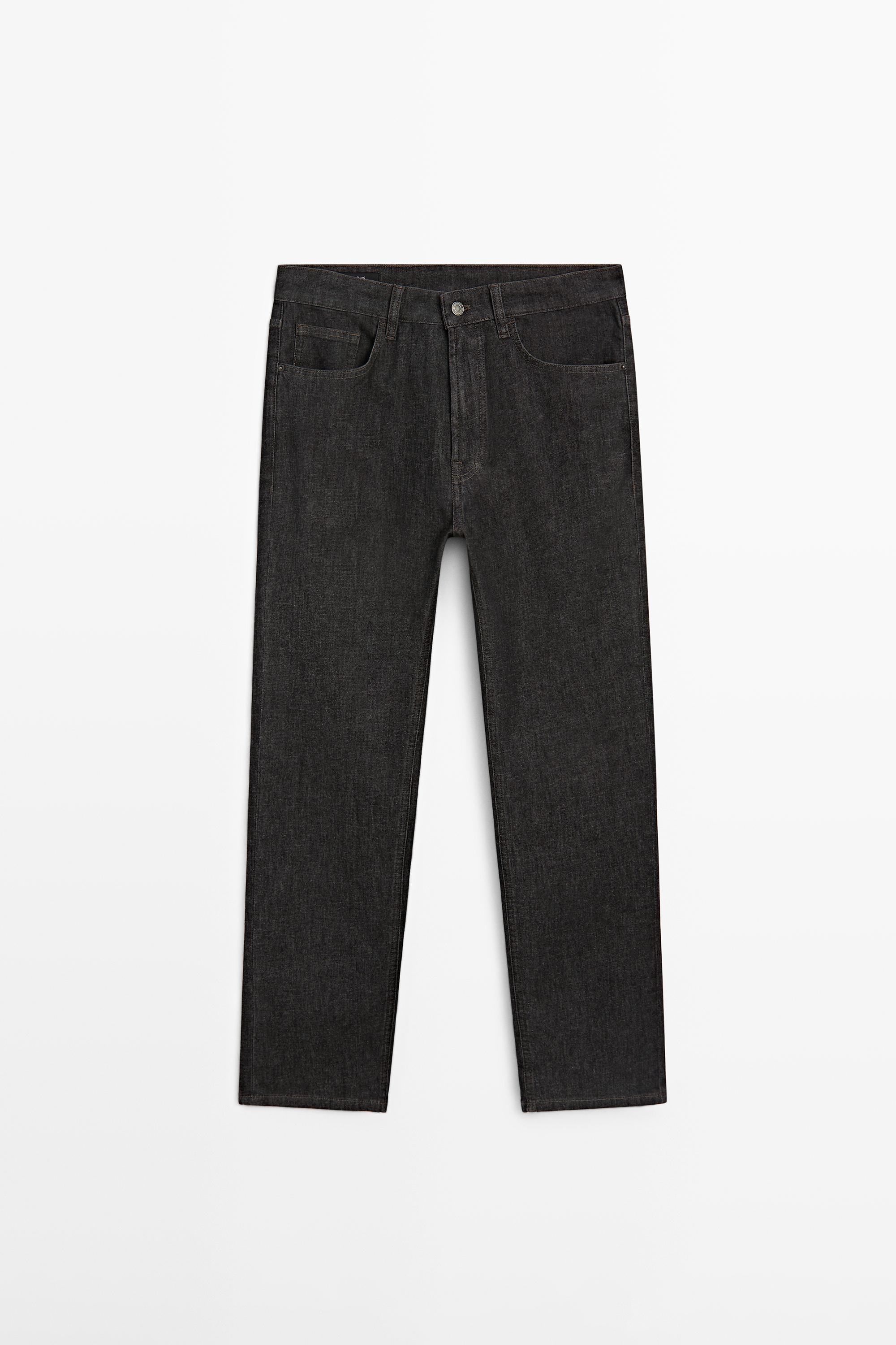 Lightweight tapered fit jeans Black