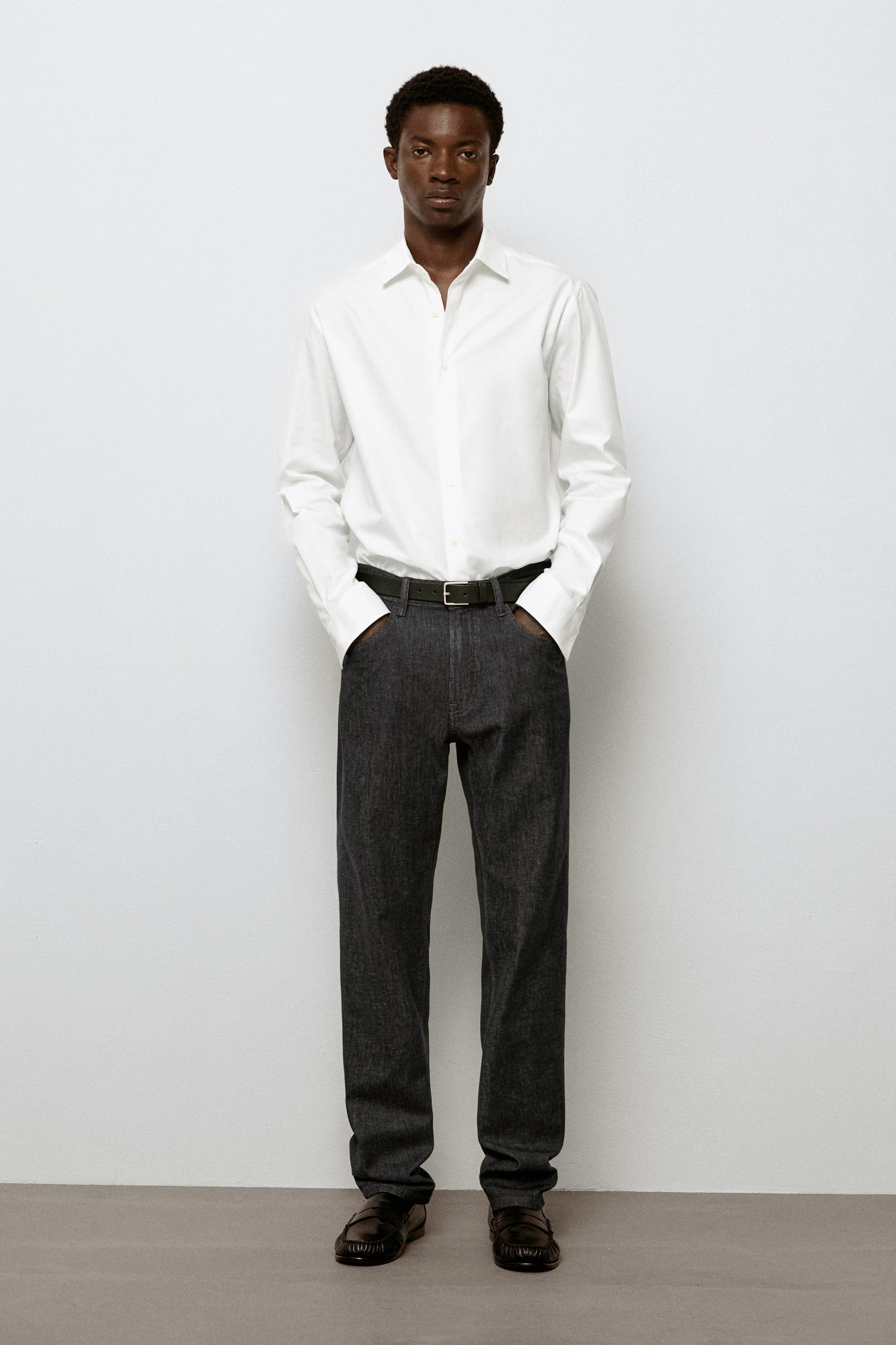 Lightweight tapered fit jeans Black