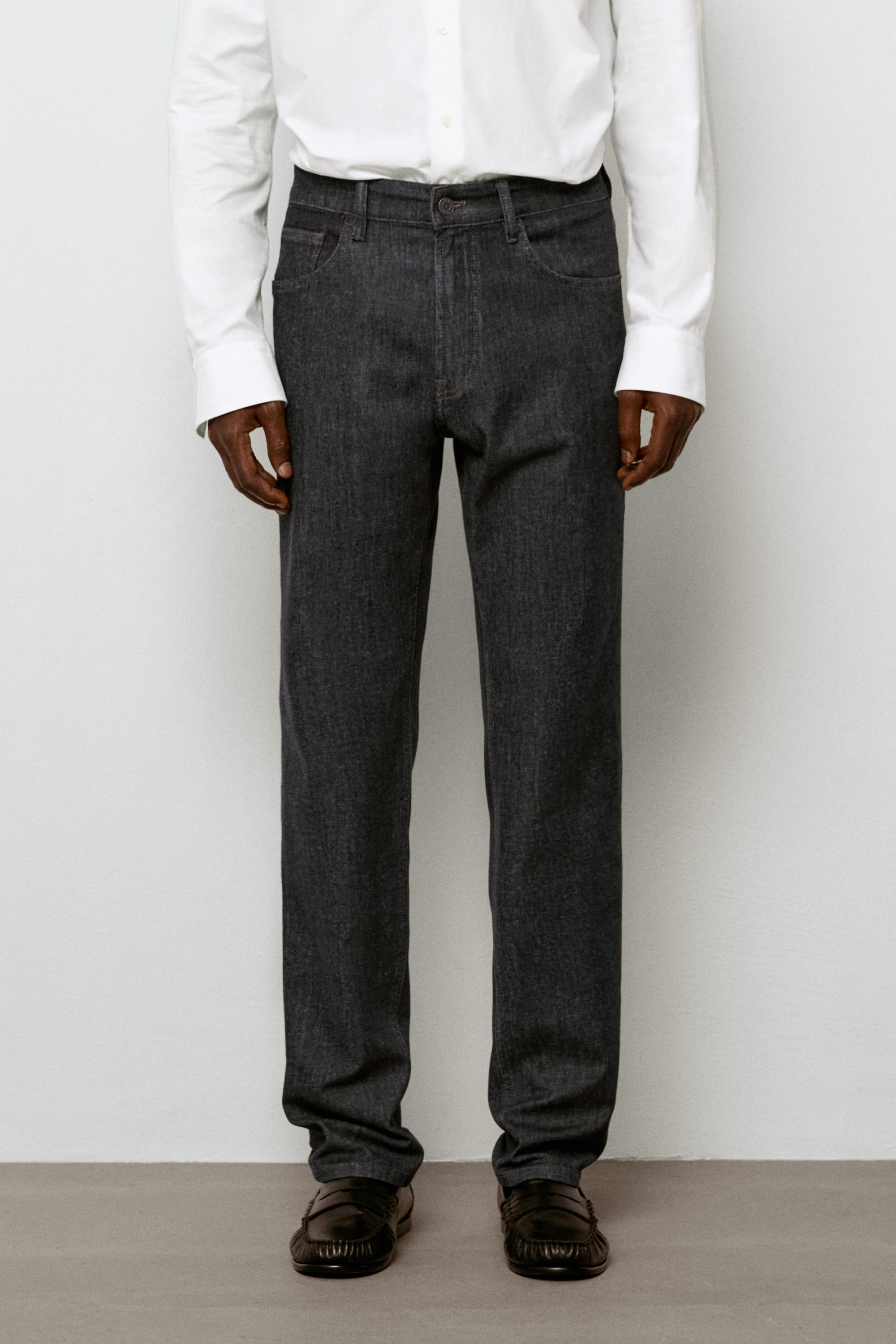 Lightweight tapered fit jeans Black
