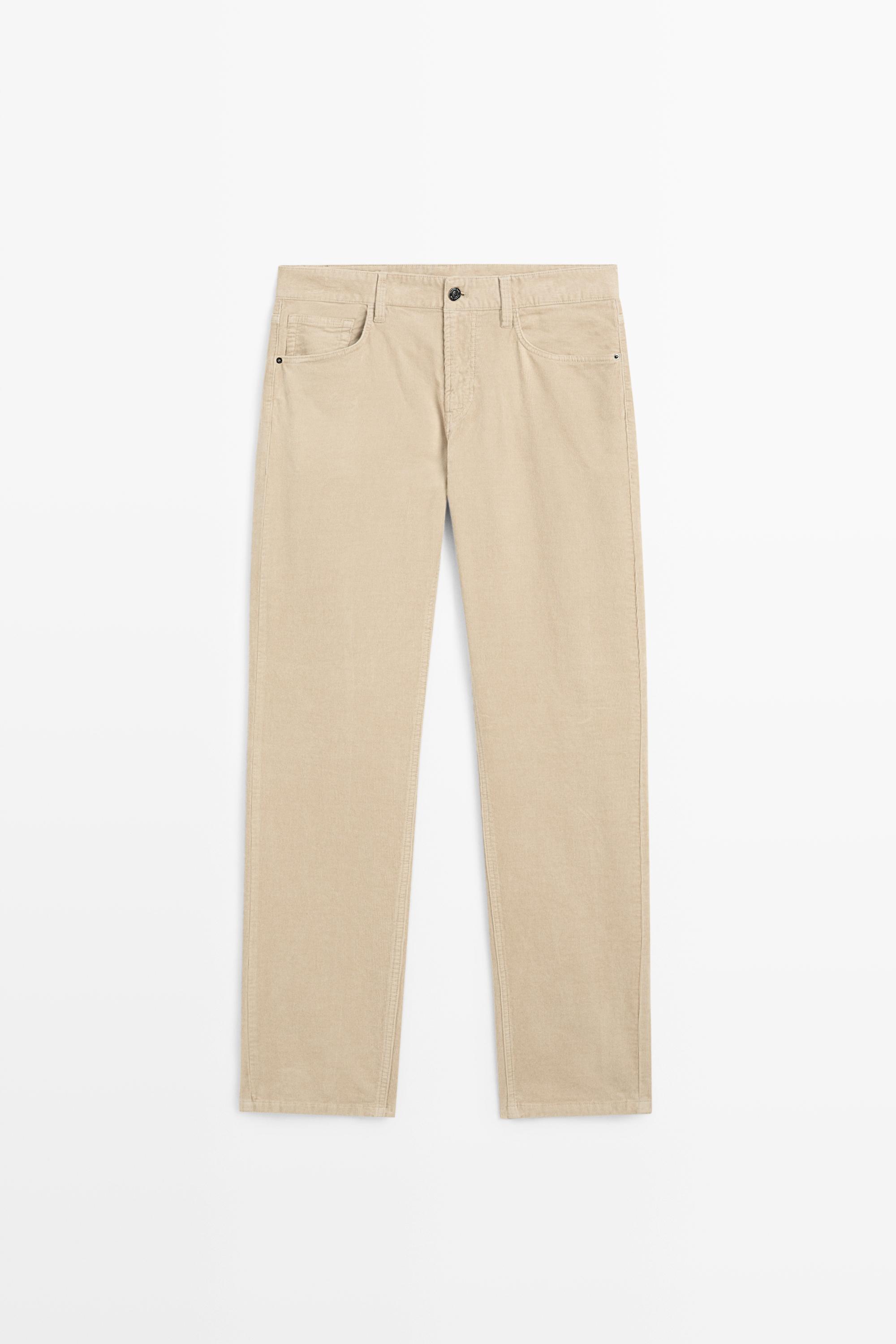 Corduroy tapered fit pants Beige