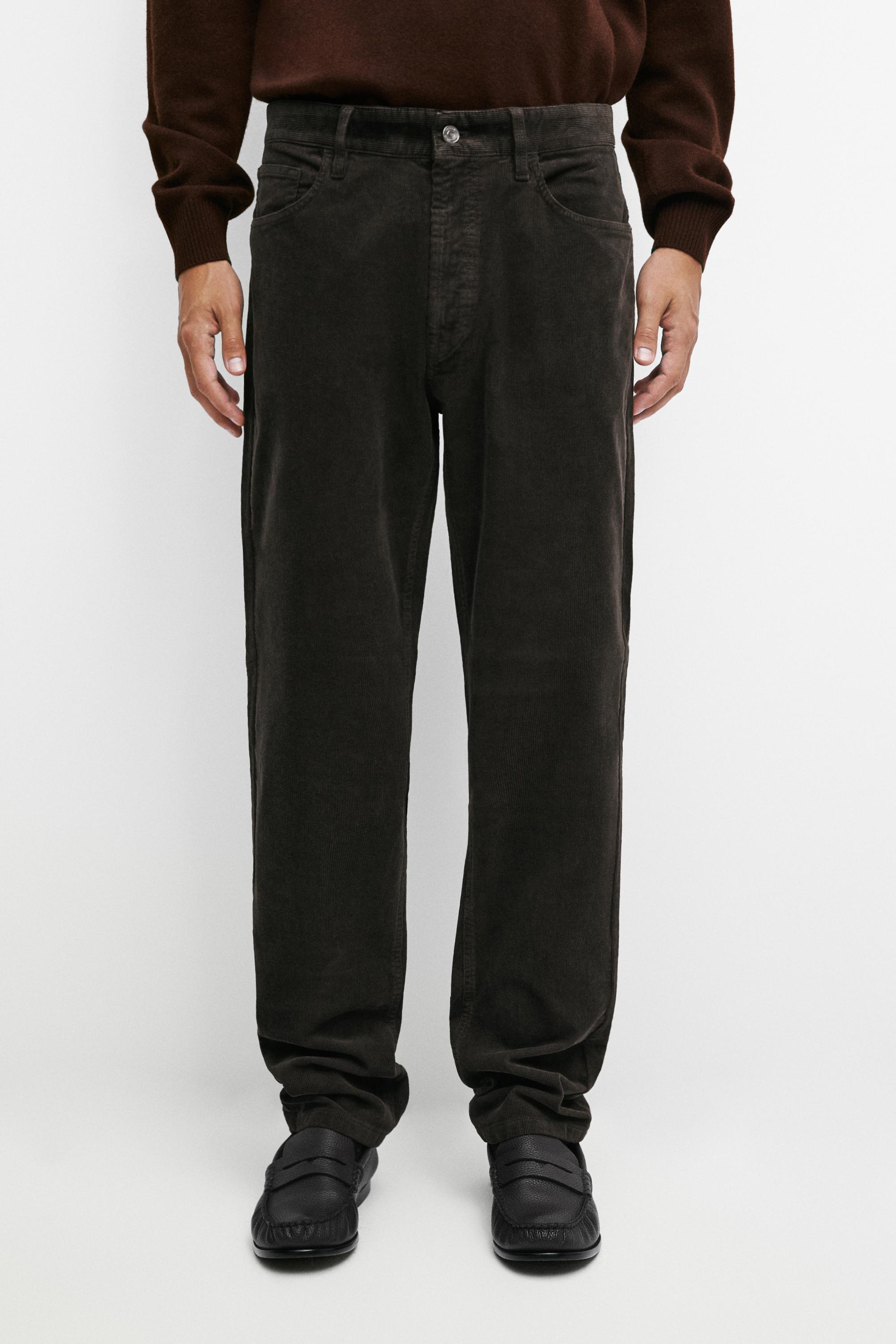 Corduroy tapered fit pants Dark Grey