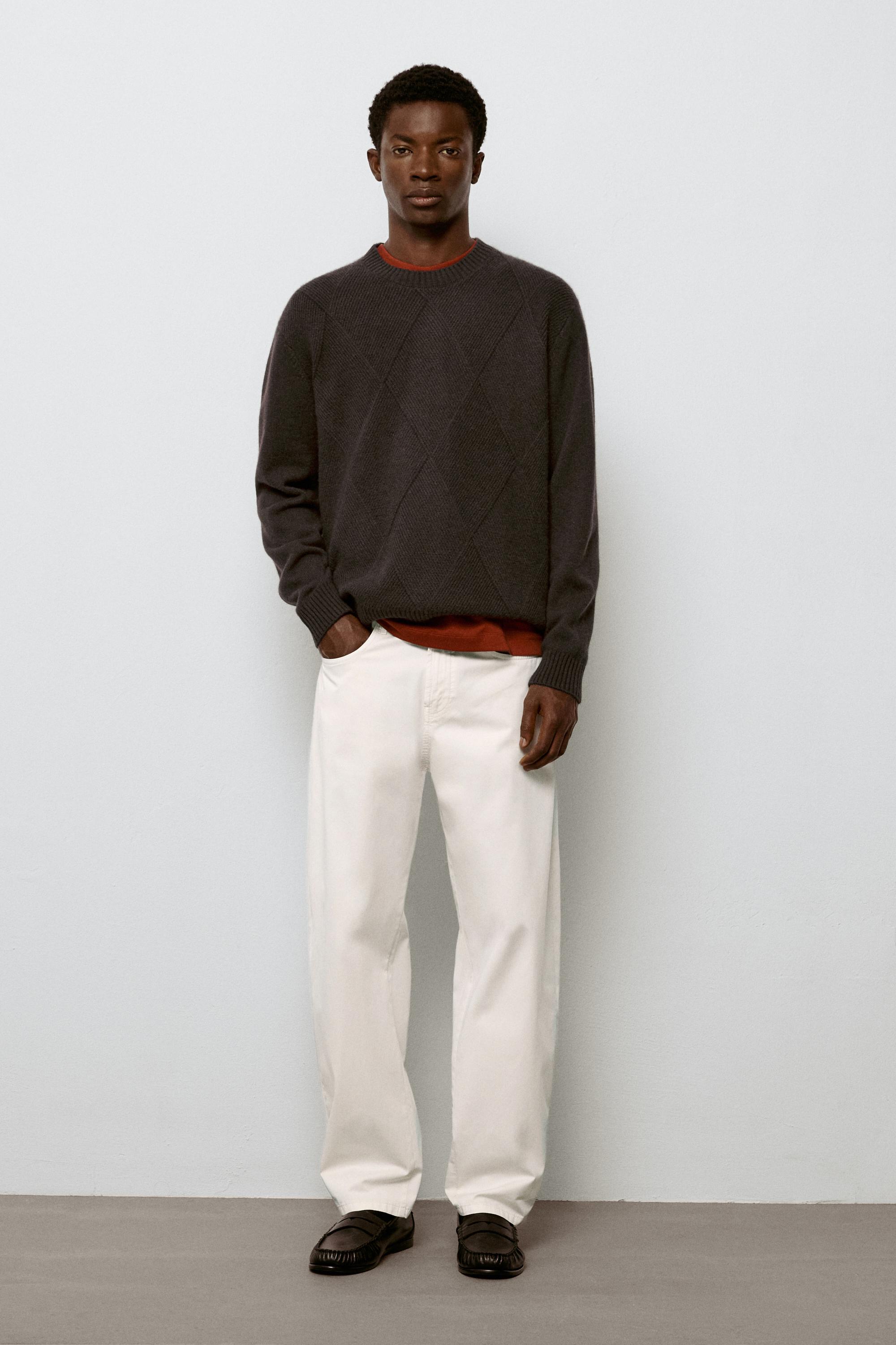 Barrel fit poplin denim-effect pants Stone