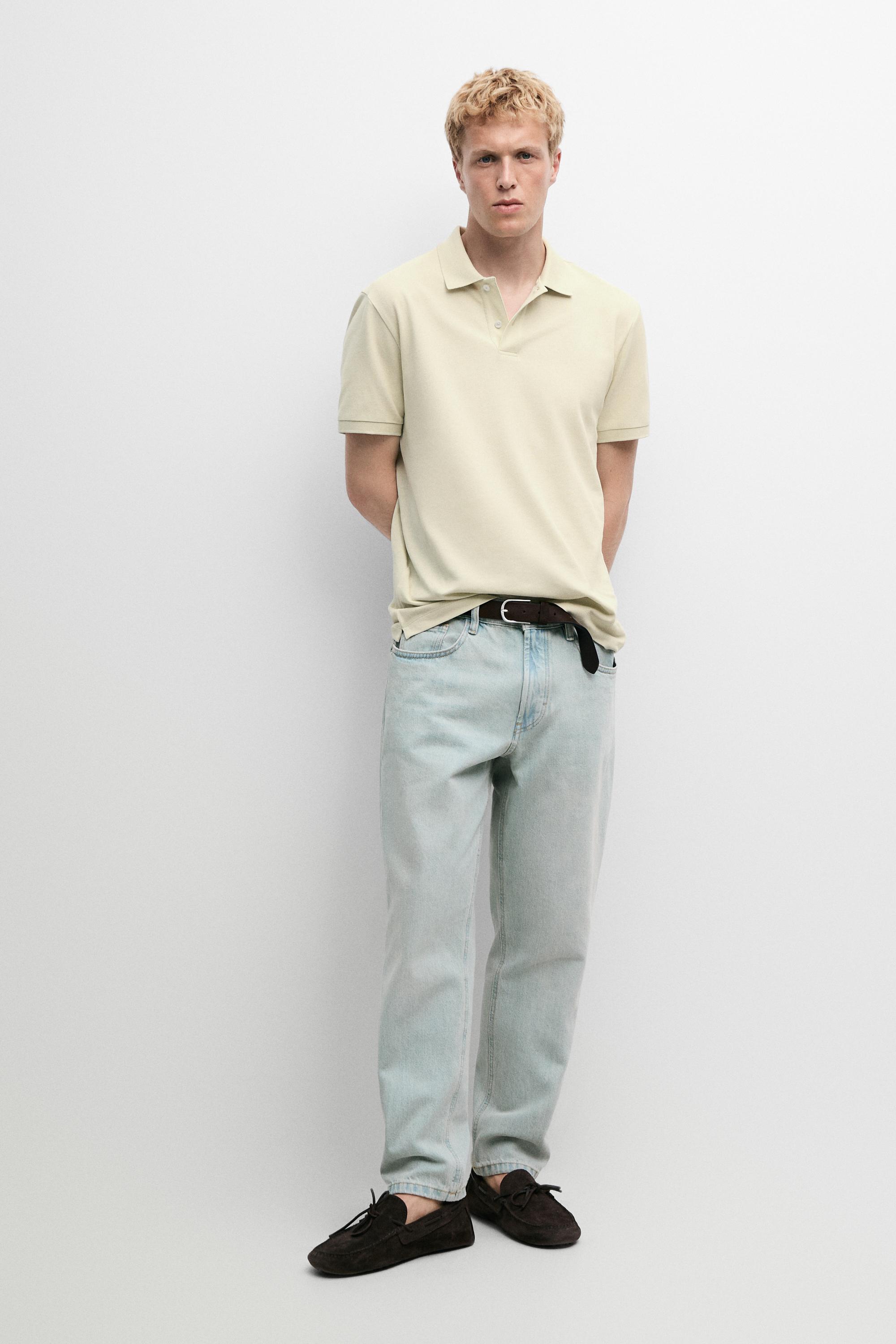 Micro-textured cotton piqué polo shirt Green