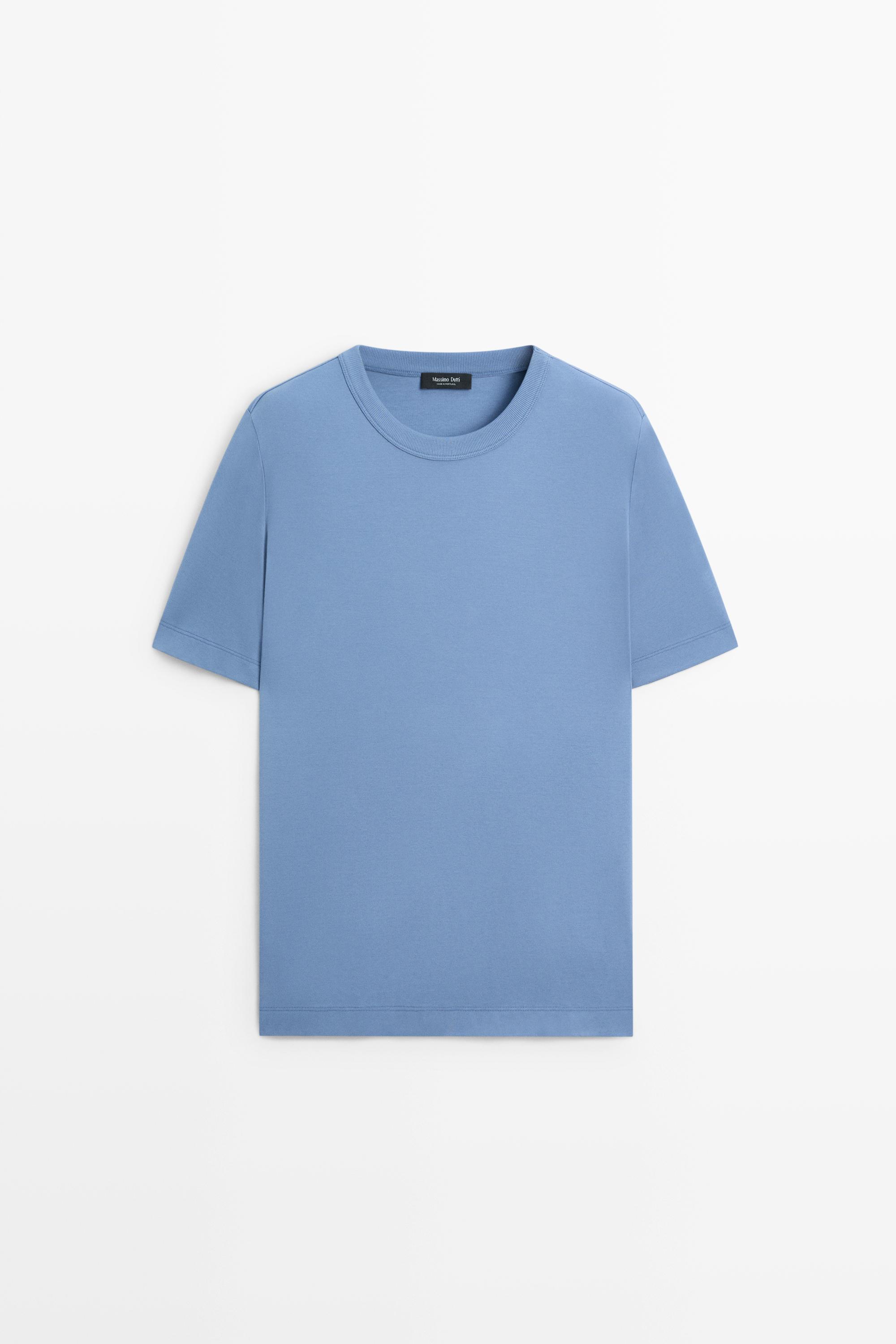 100% cotton short-sleeve T-shirt Medium Blue