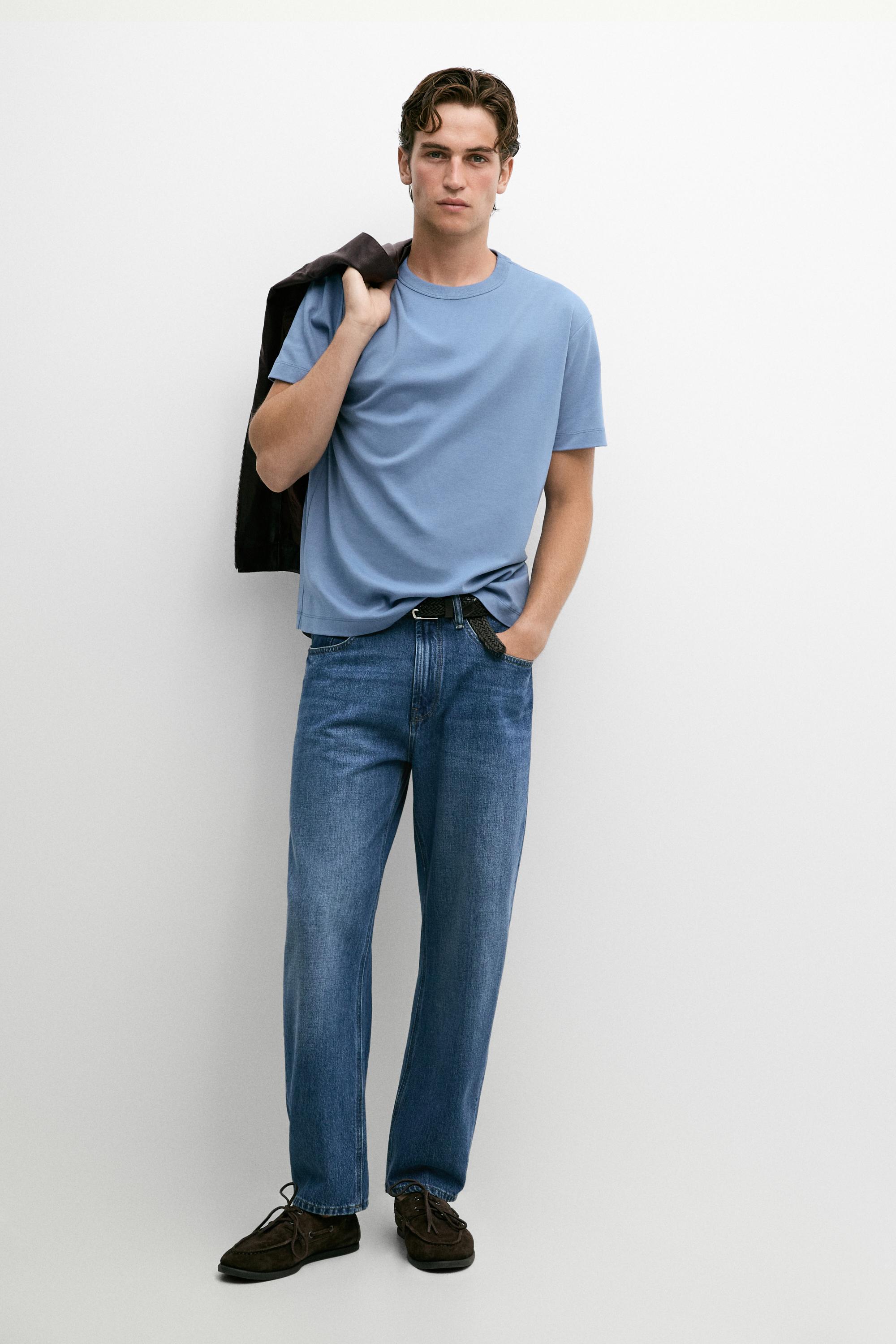 100% cotton short-sleeve T-shirt Medium Blue
