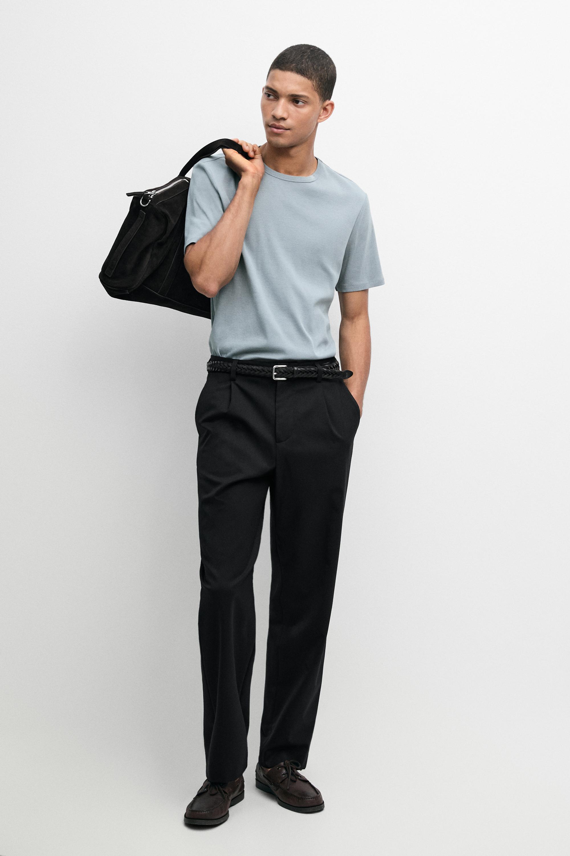 100% cotton short-sleeve T-shirt Grey Blue