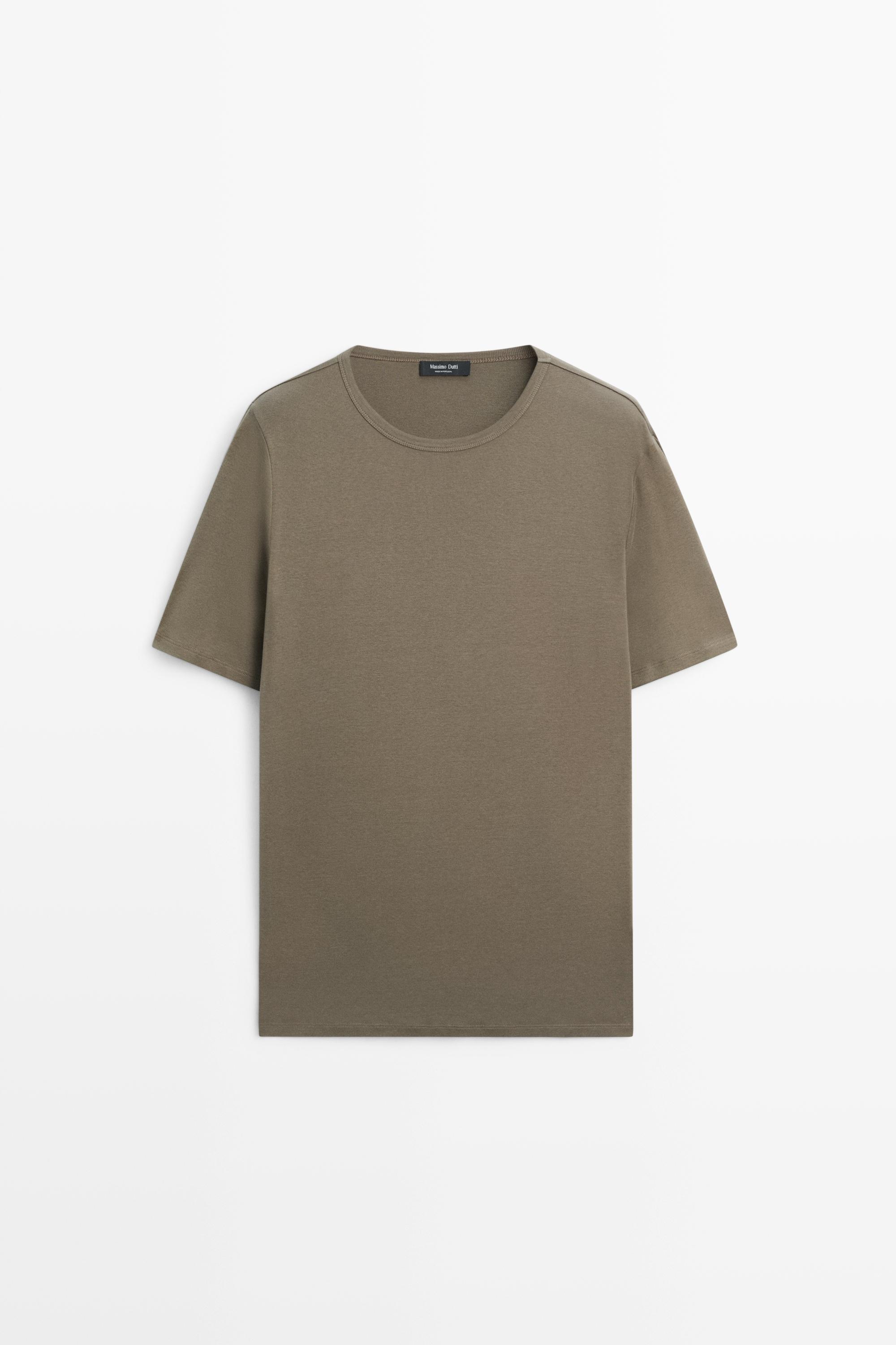 100% cotton short-sleeve T-shirt Khaki