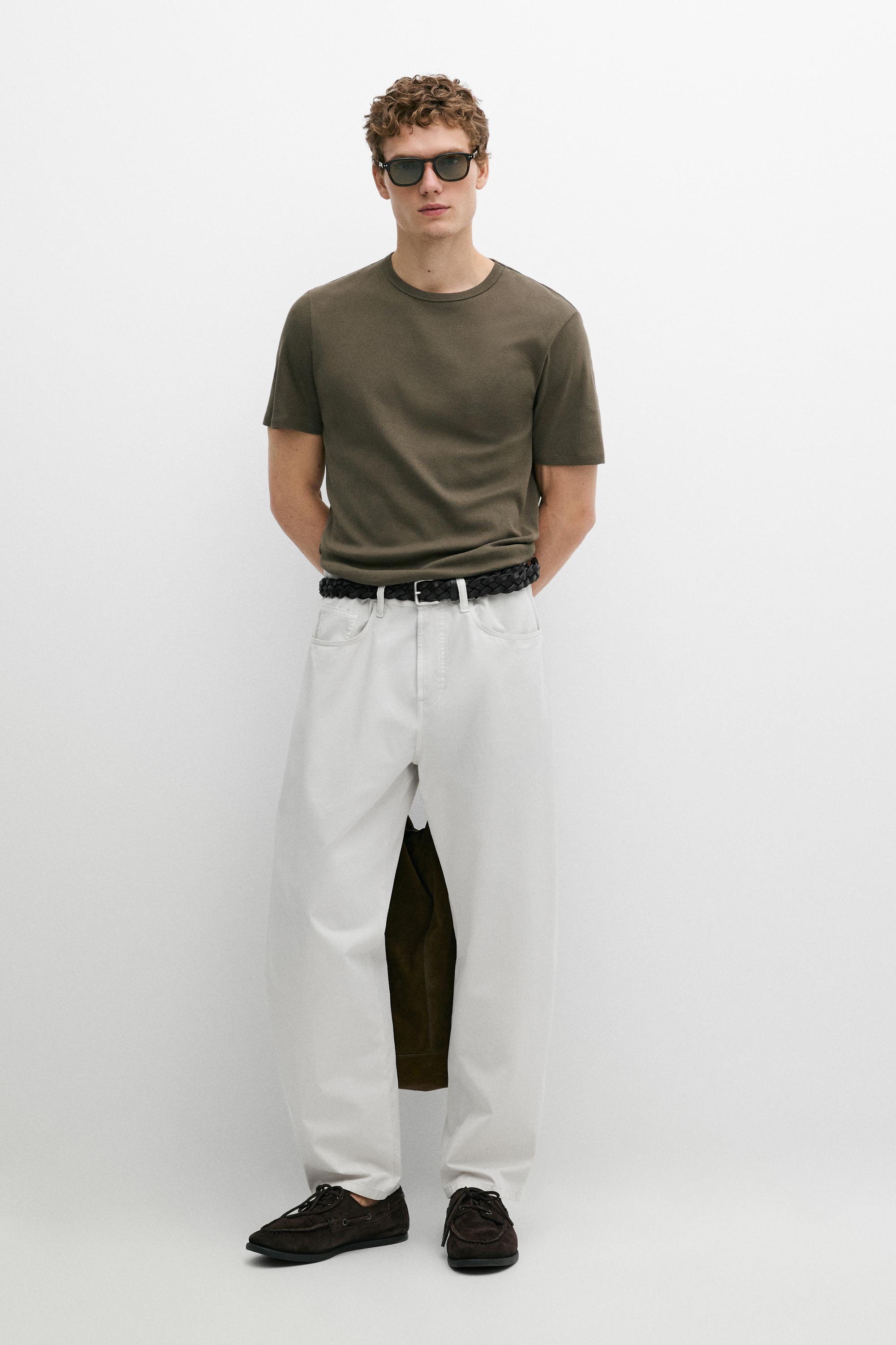 100% cotton short-sleeve T-shirt Khaki