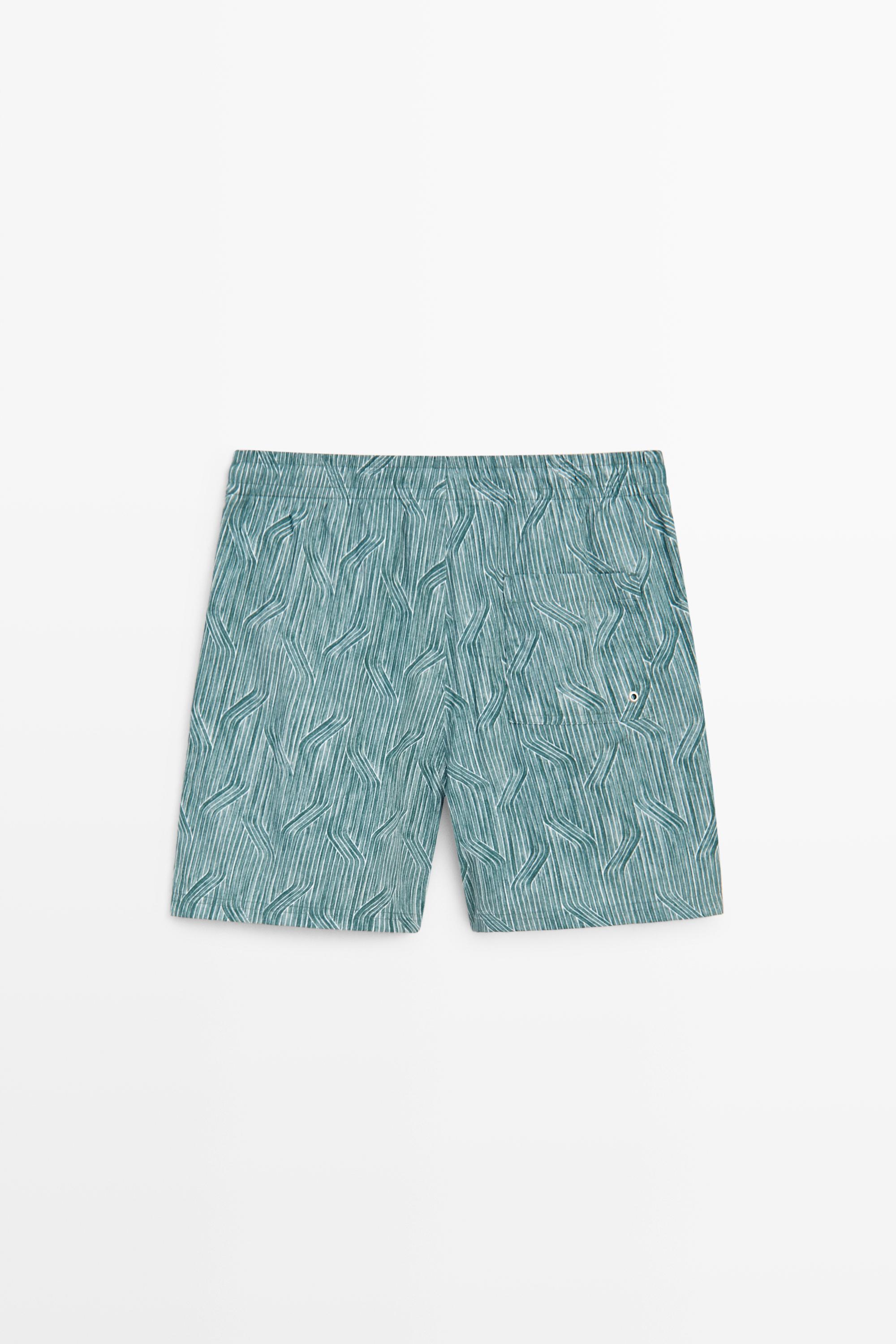 Printed swimming trunks Water Green