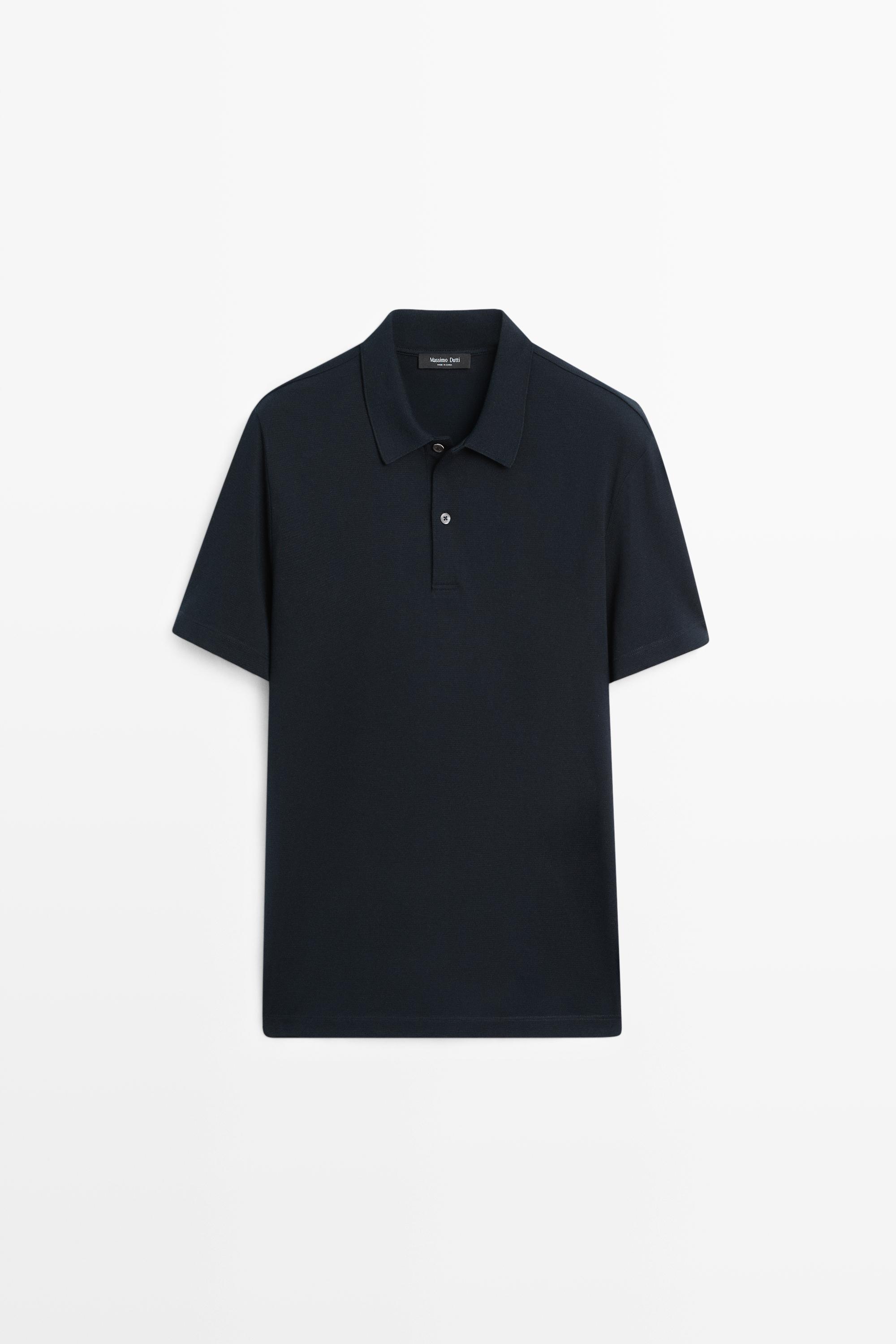 100% cotton structured polo shirt Navy Blue