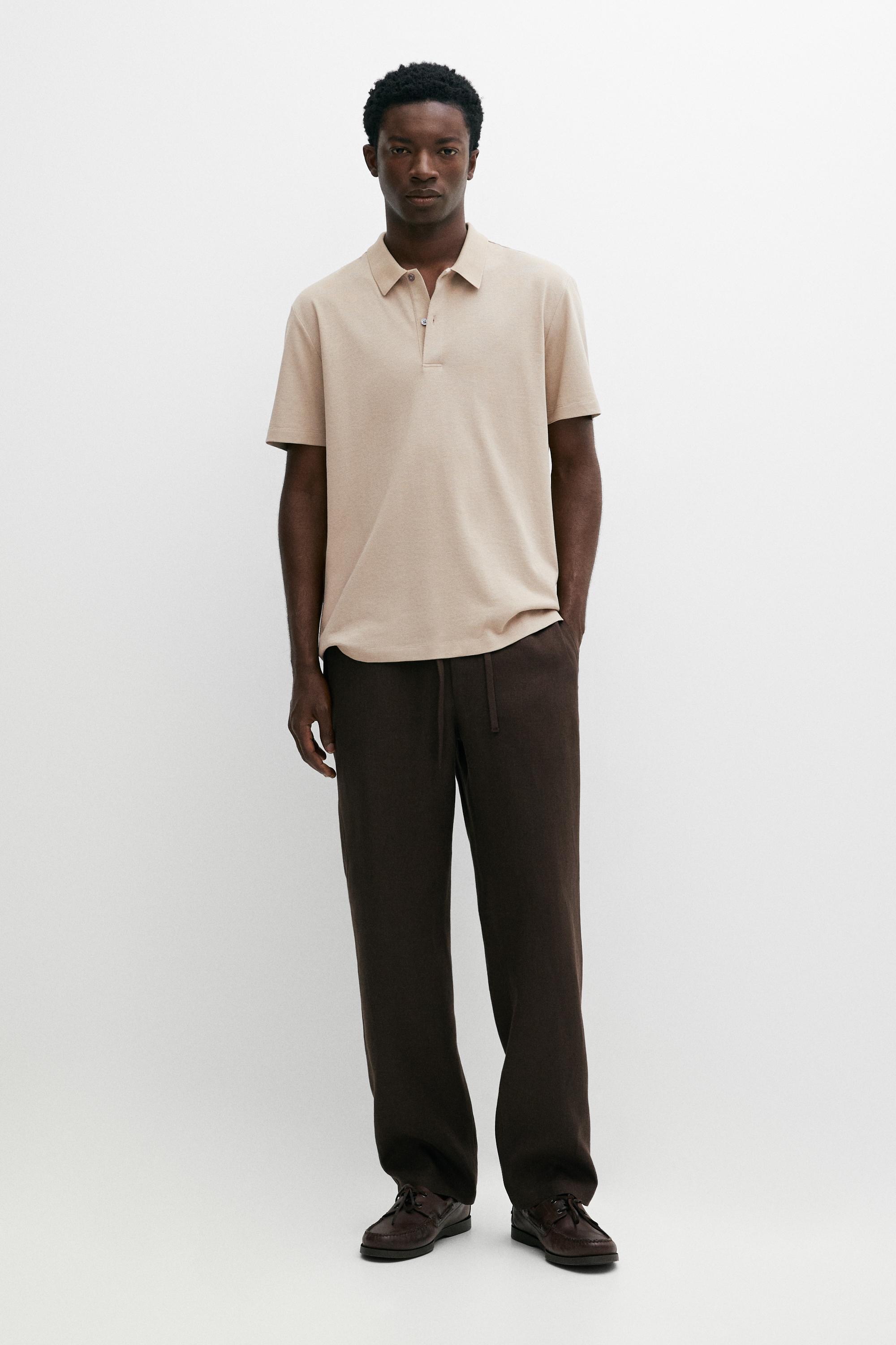 100% cotton structured polo shirt Stone