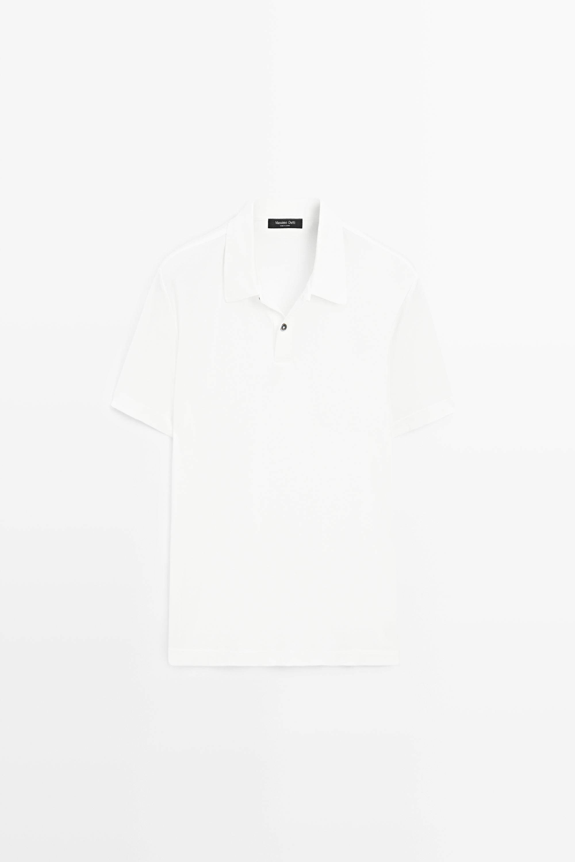 100% cotton short sleeve polo shirt White