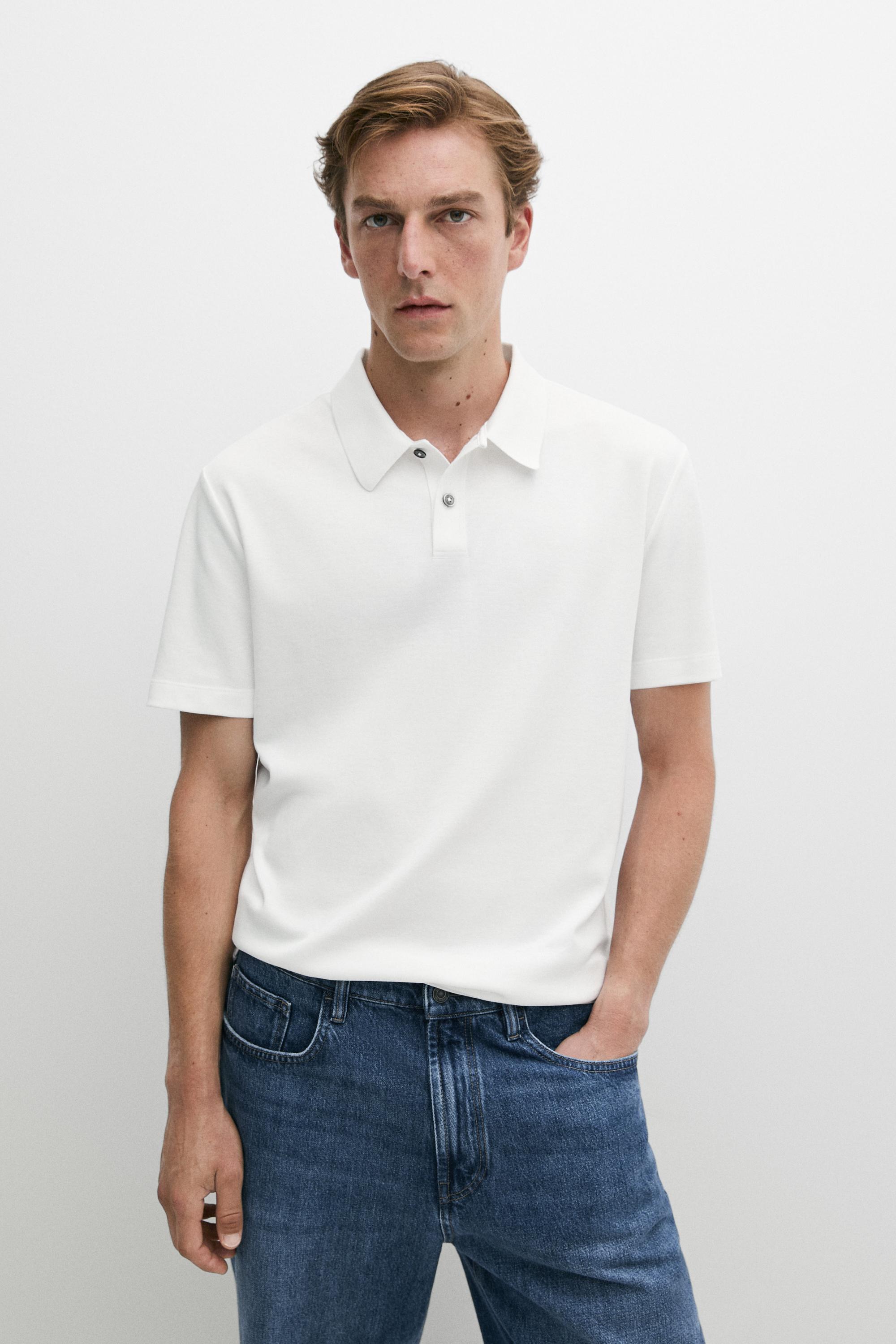 100% cotton short sleeve polo shirt White