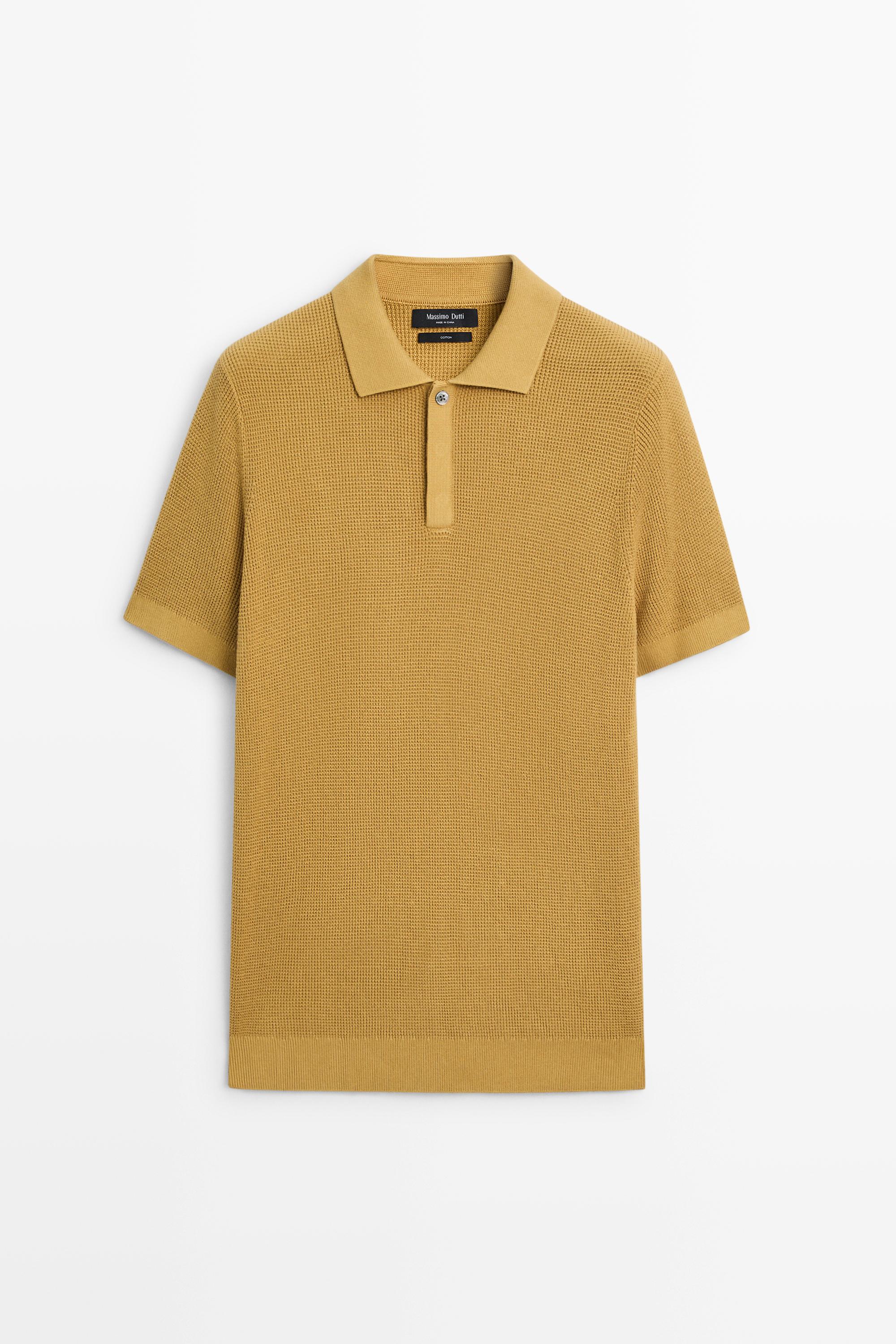 100% cotton short sleeve polo shirt Mustard Yellow