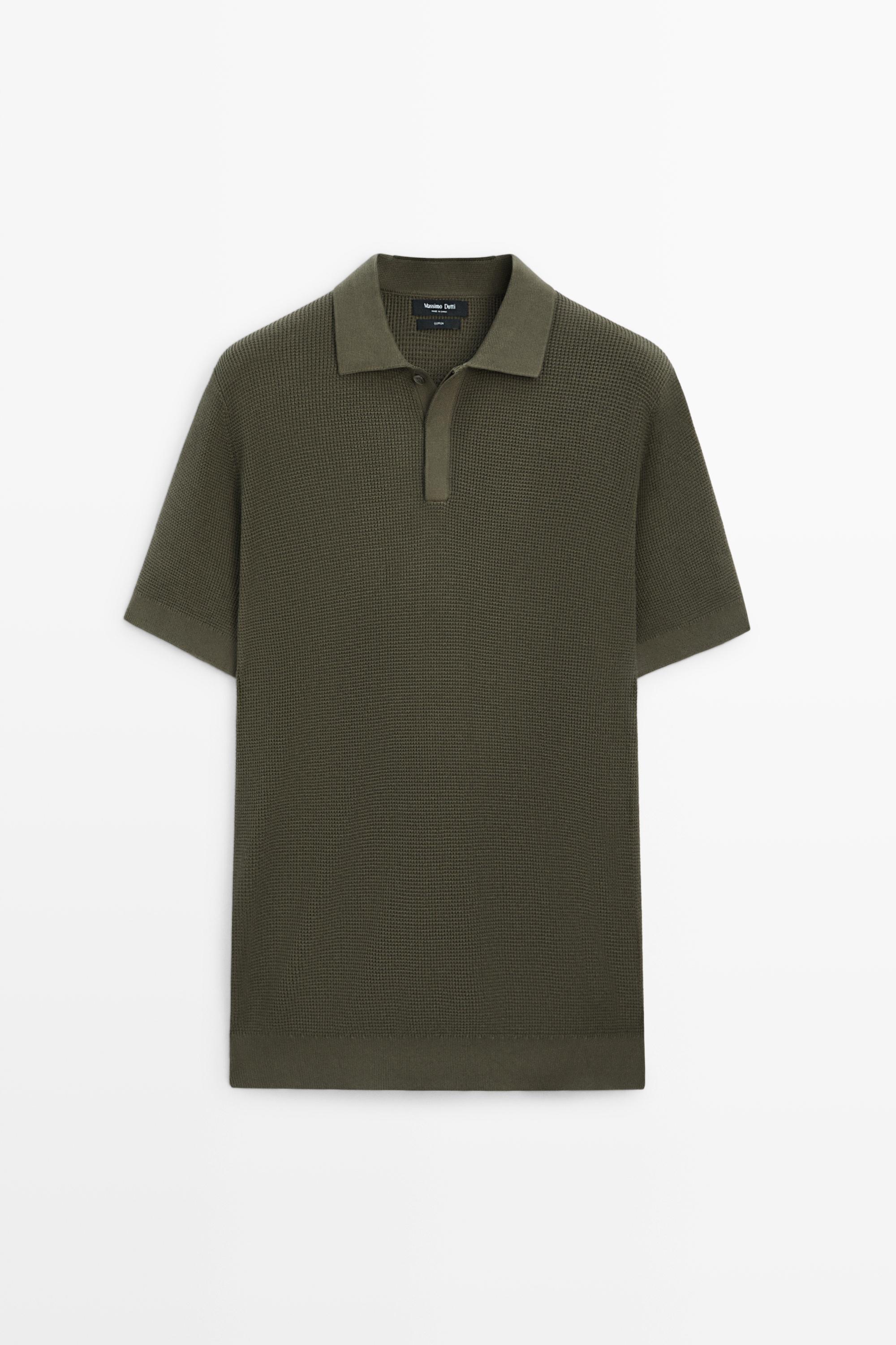 100% cotton short sleeve polo shirt Medium Khaki