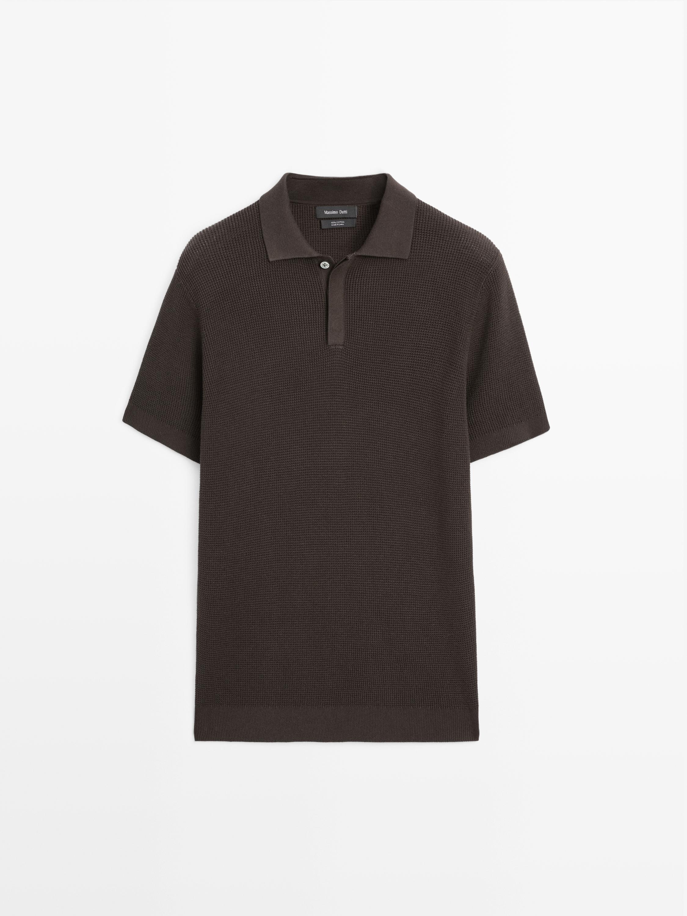 100% cotton short sleeve polo shirt Brown Marl