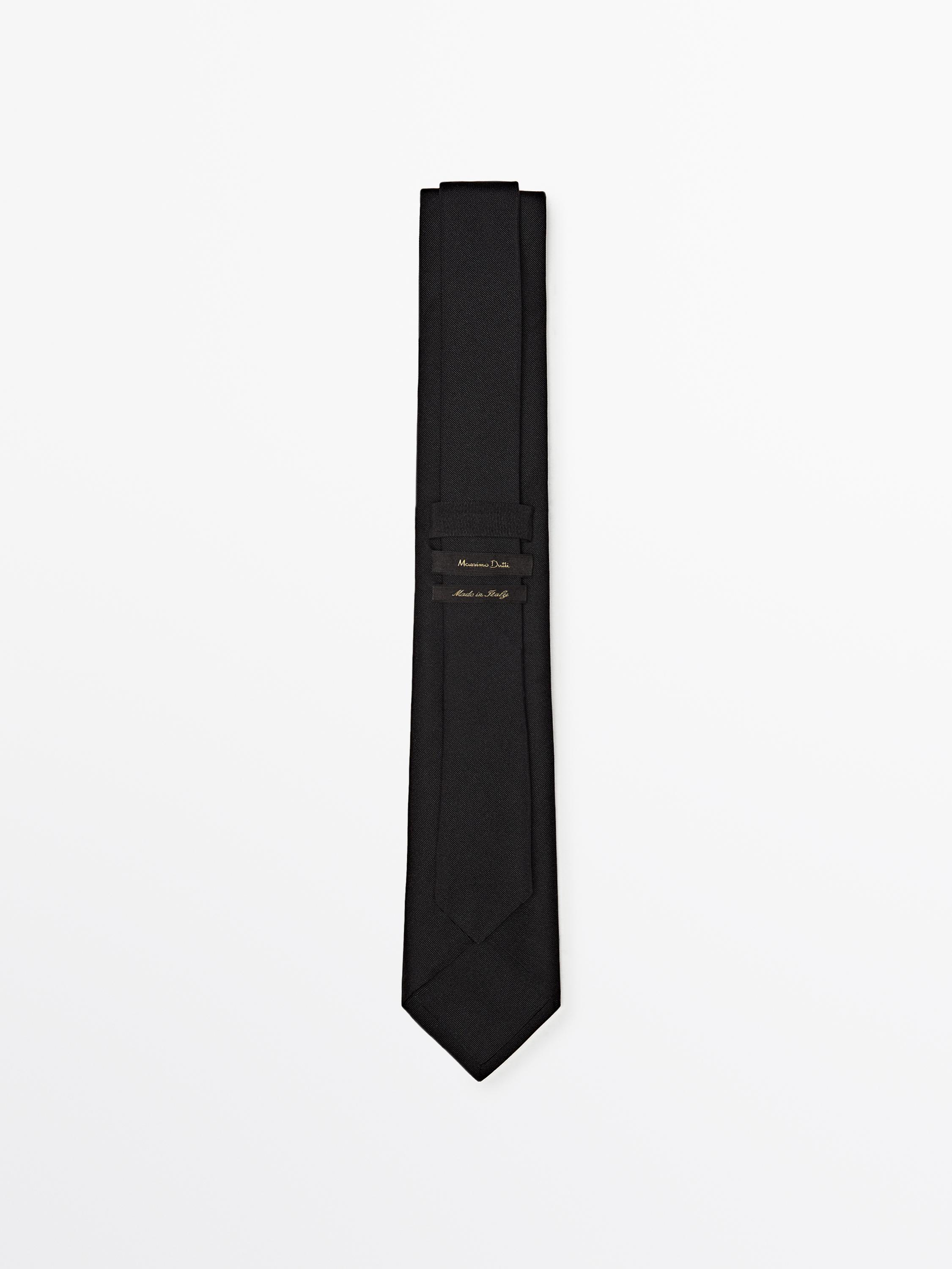 Cotton and silk blend twill tie Black