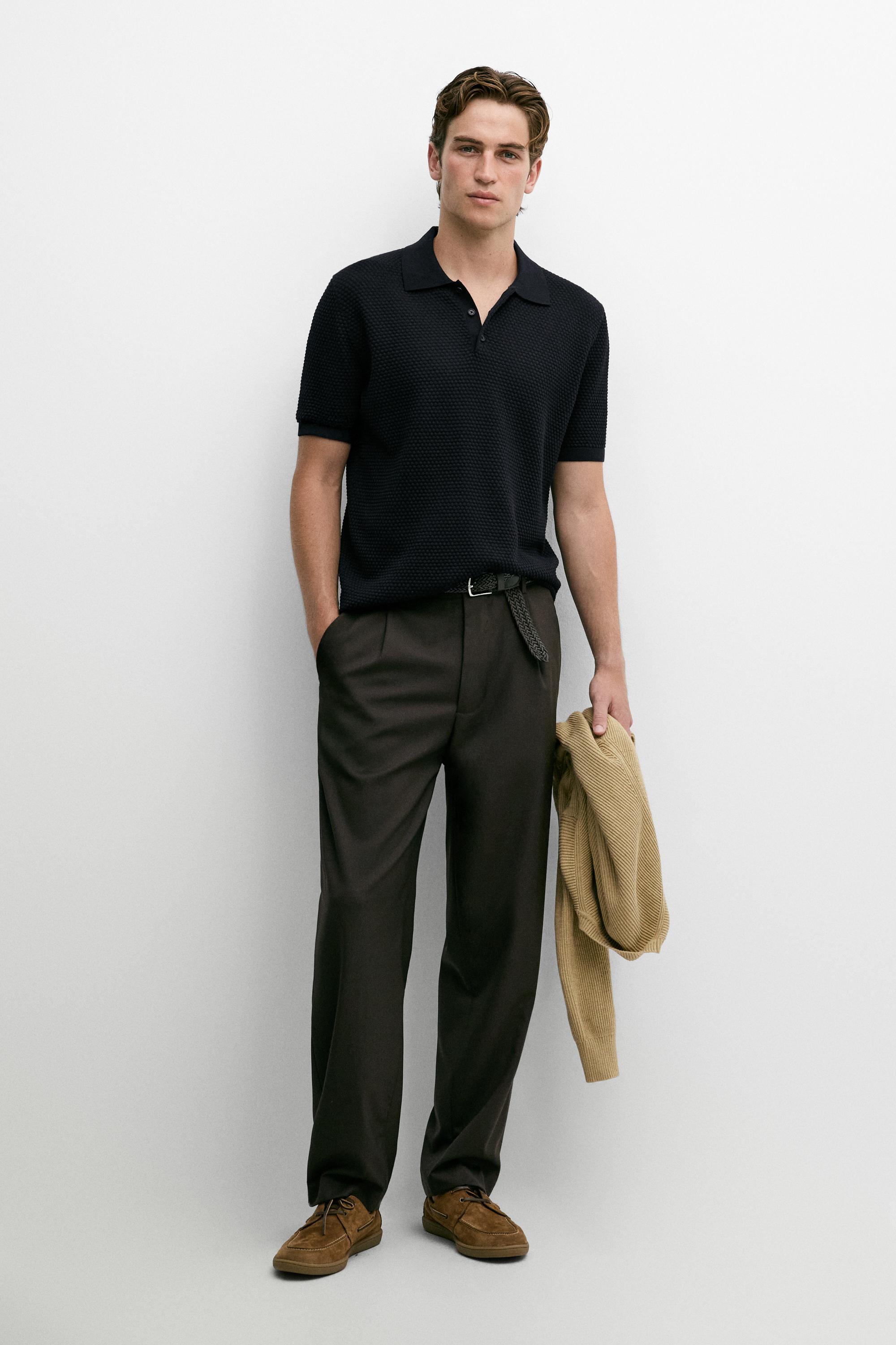 100% Cotton Short Sleeve Knit Polo Navy Blue