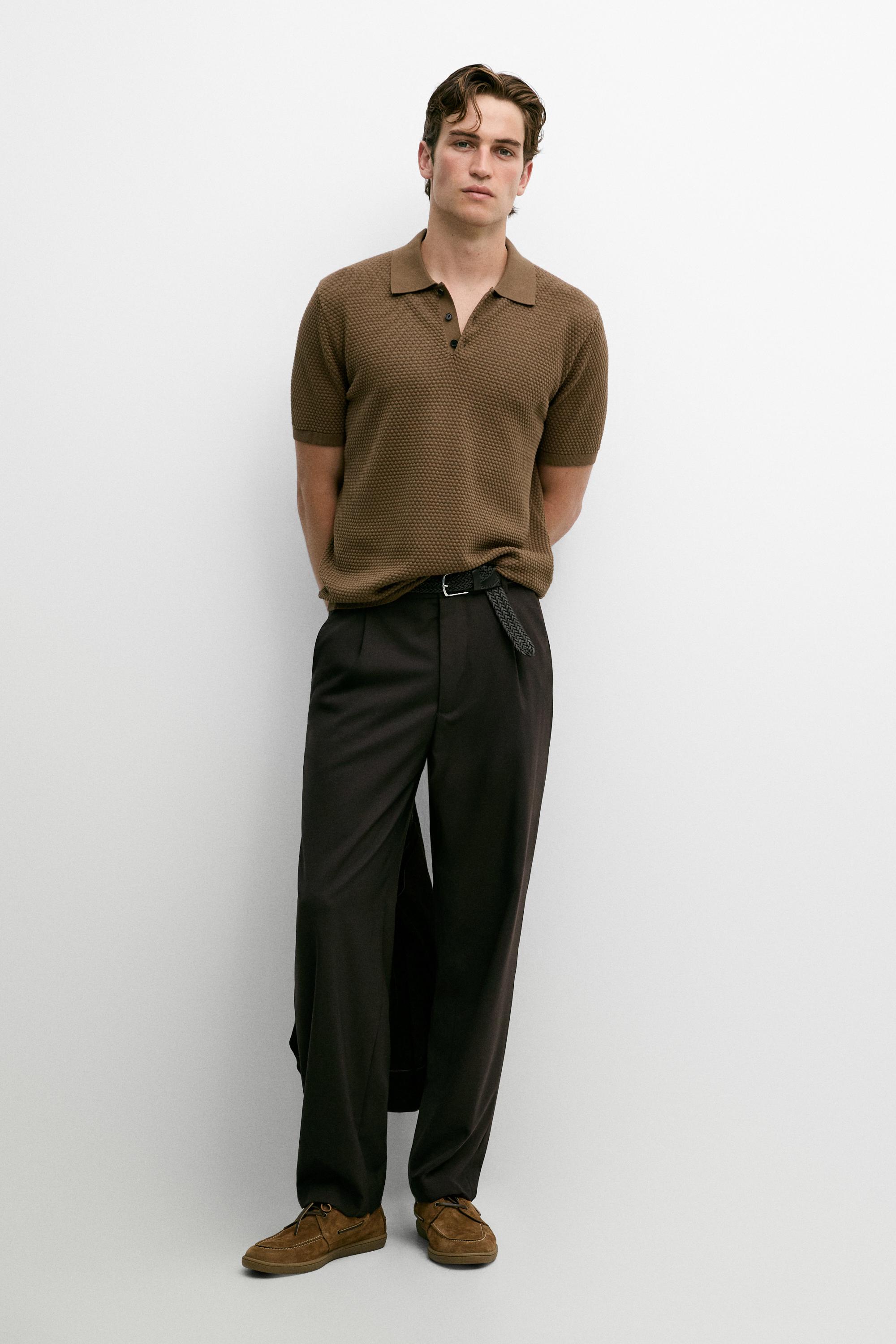 100% Cotton Short Sleeve Knit Polo Ochre