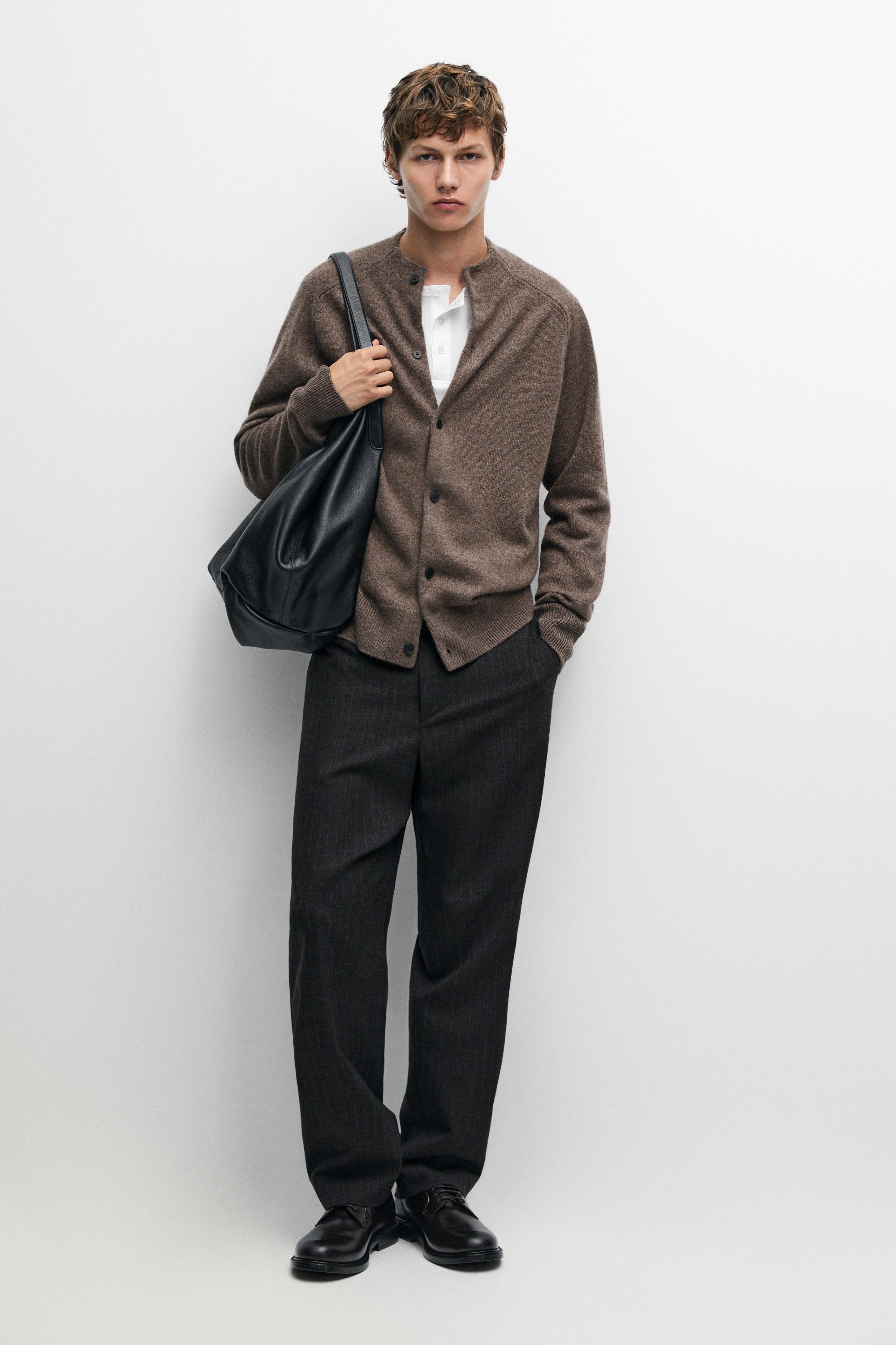100% cashmere knit bomber cardigan Sand