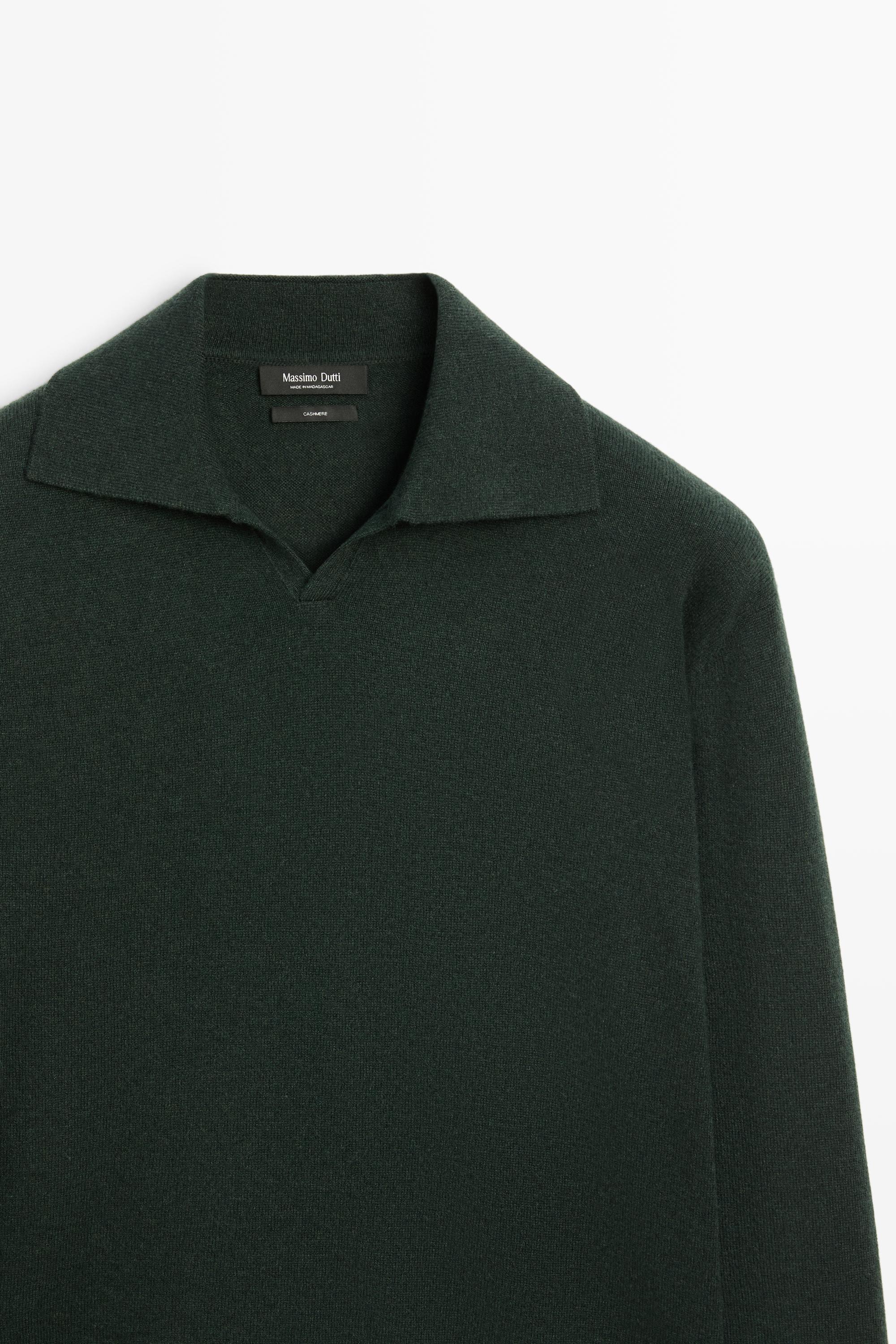 100% cashmere knit polo sweater Bottle