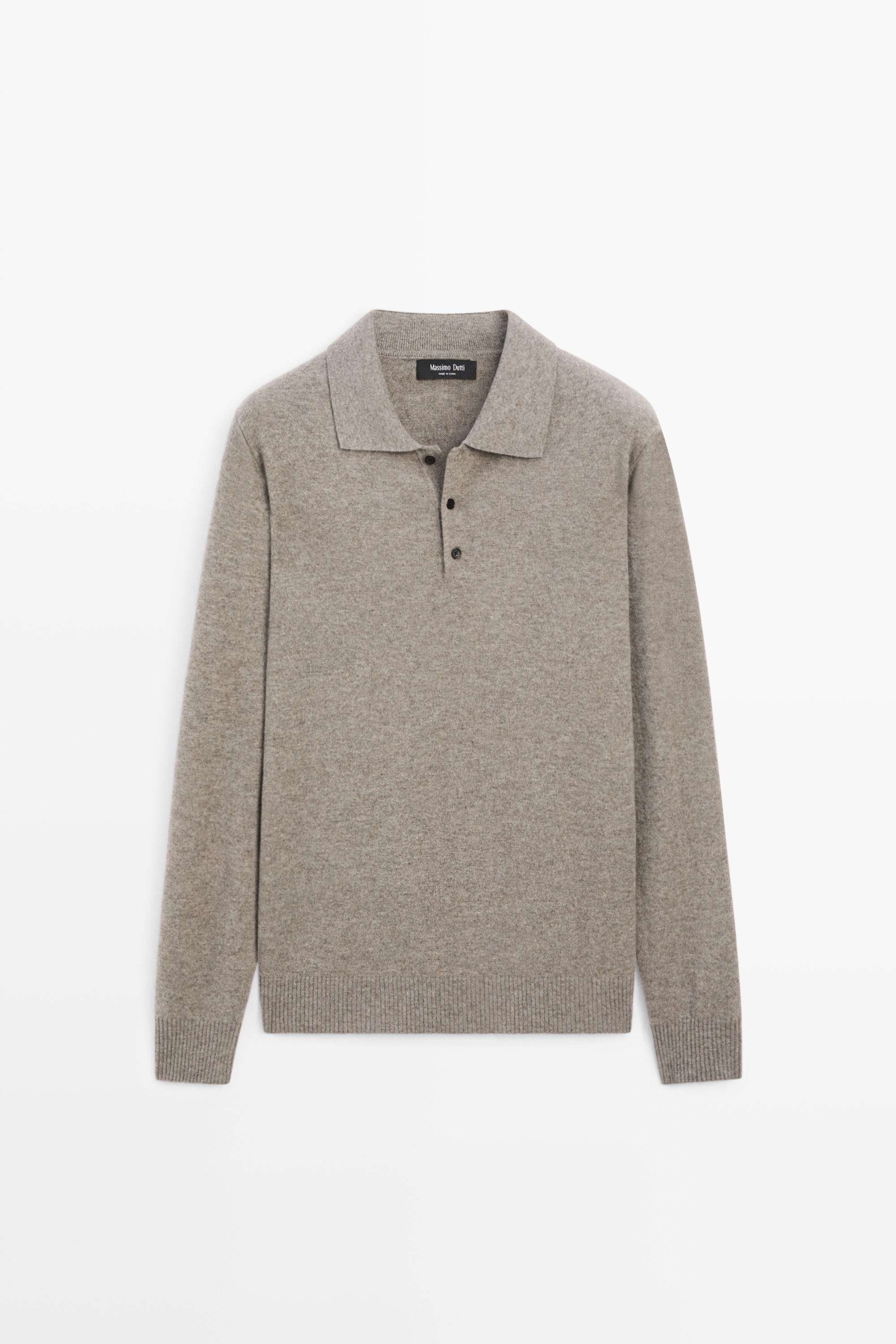 Wool cashmere blend polo sweater Mink