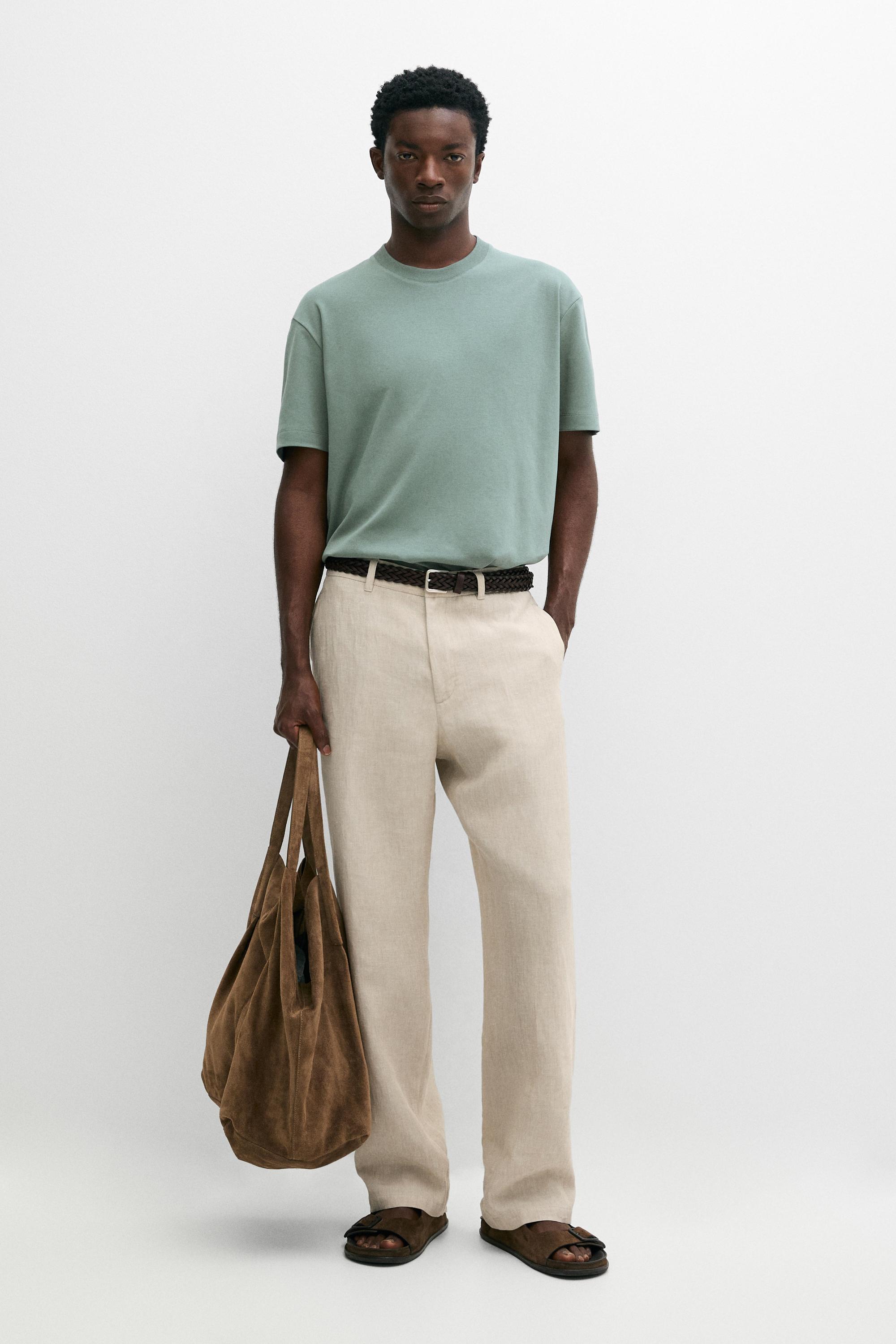 100% cotton short sleeve T-shirt Greyish Green