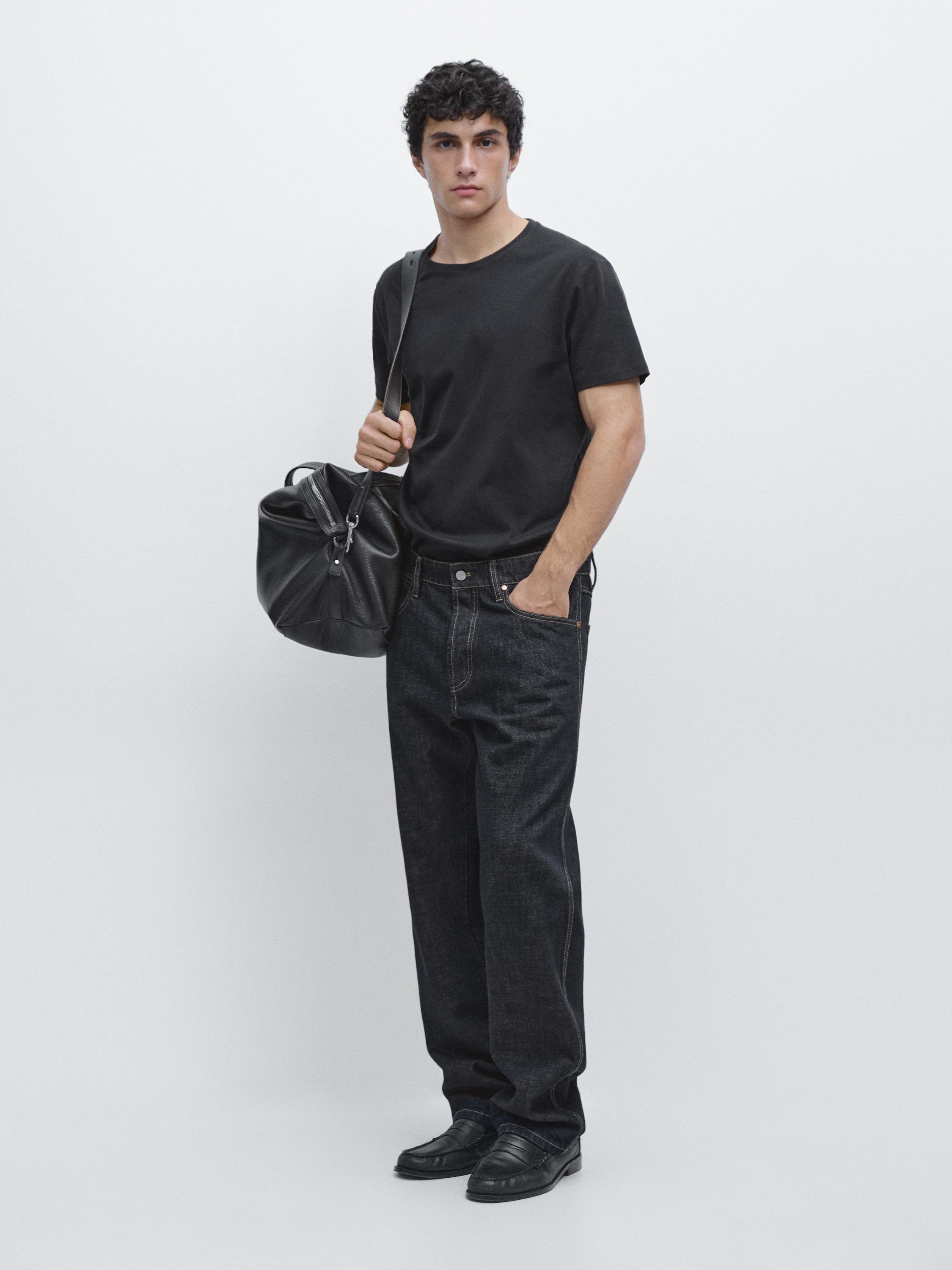 100% mercerised cotton T-shirt Navy Blue