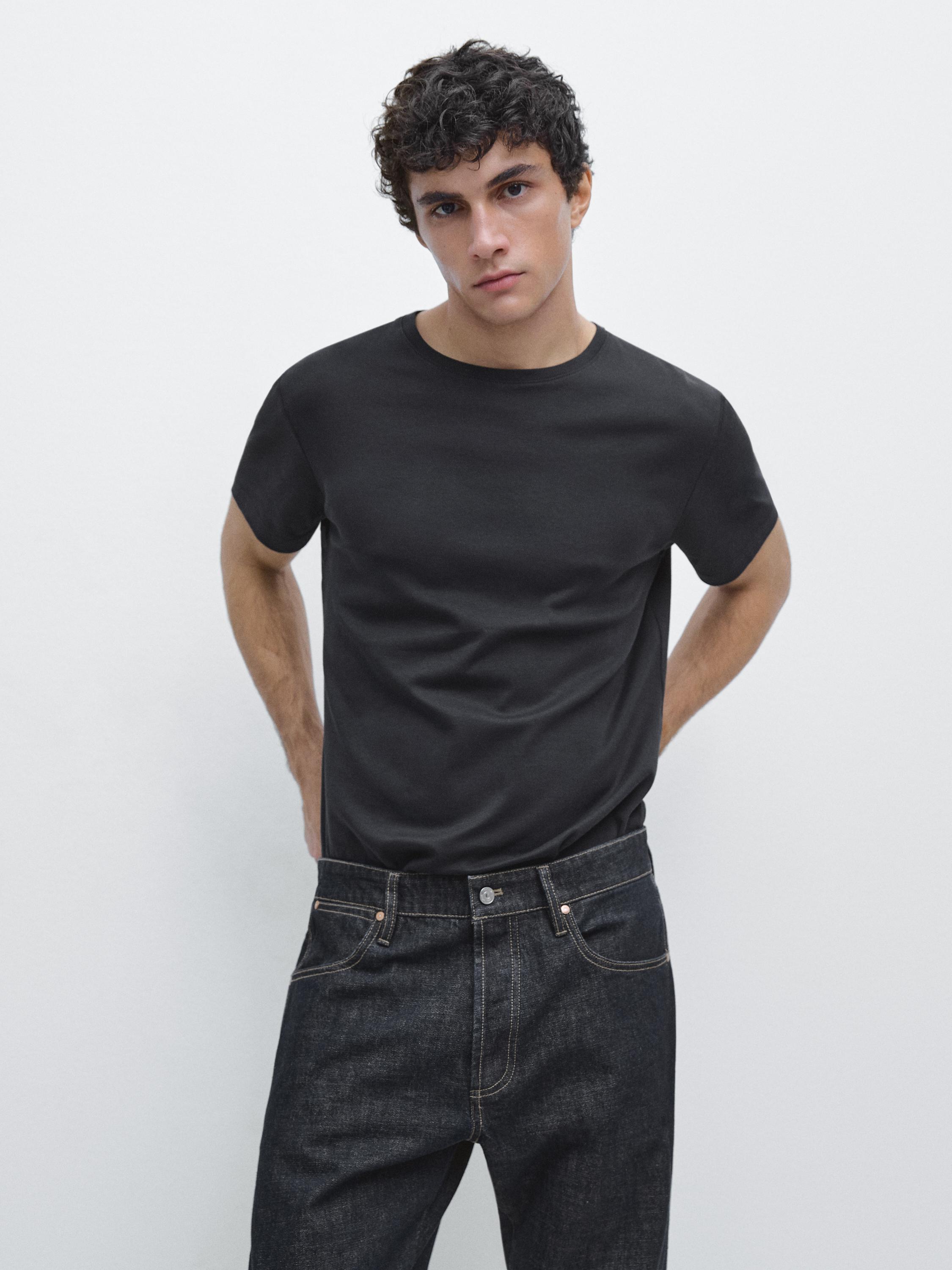 100% mercerised cotton T-shirt Navy Blue