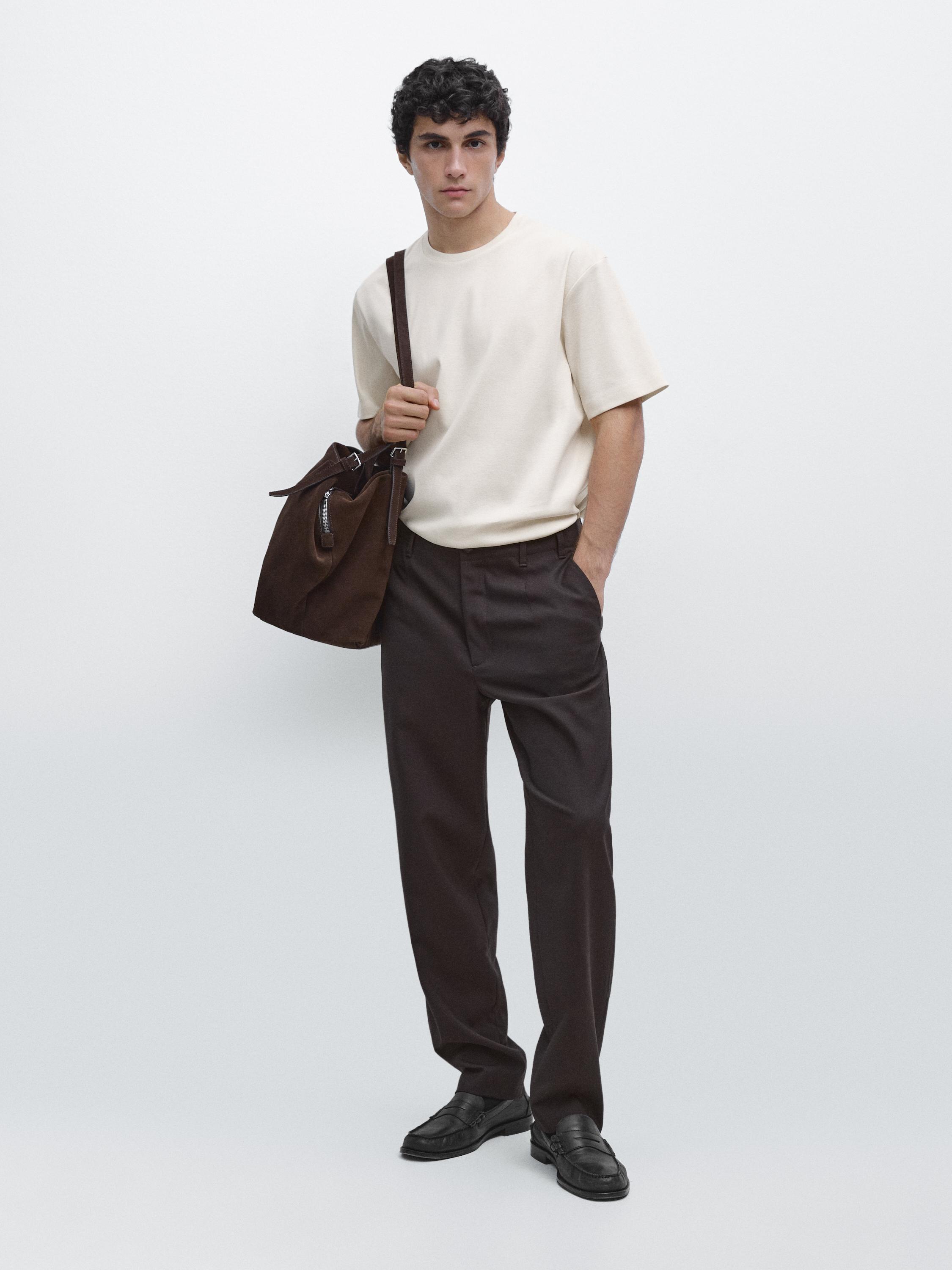100% mercerised cotton T-shirt Cream