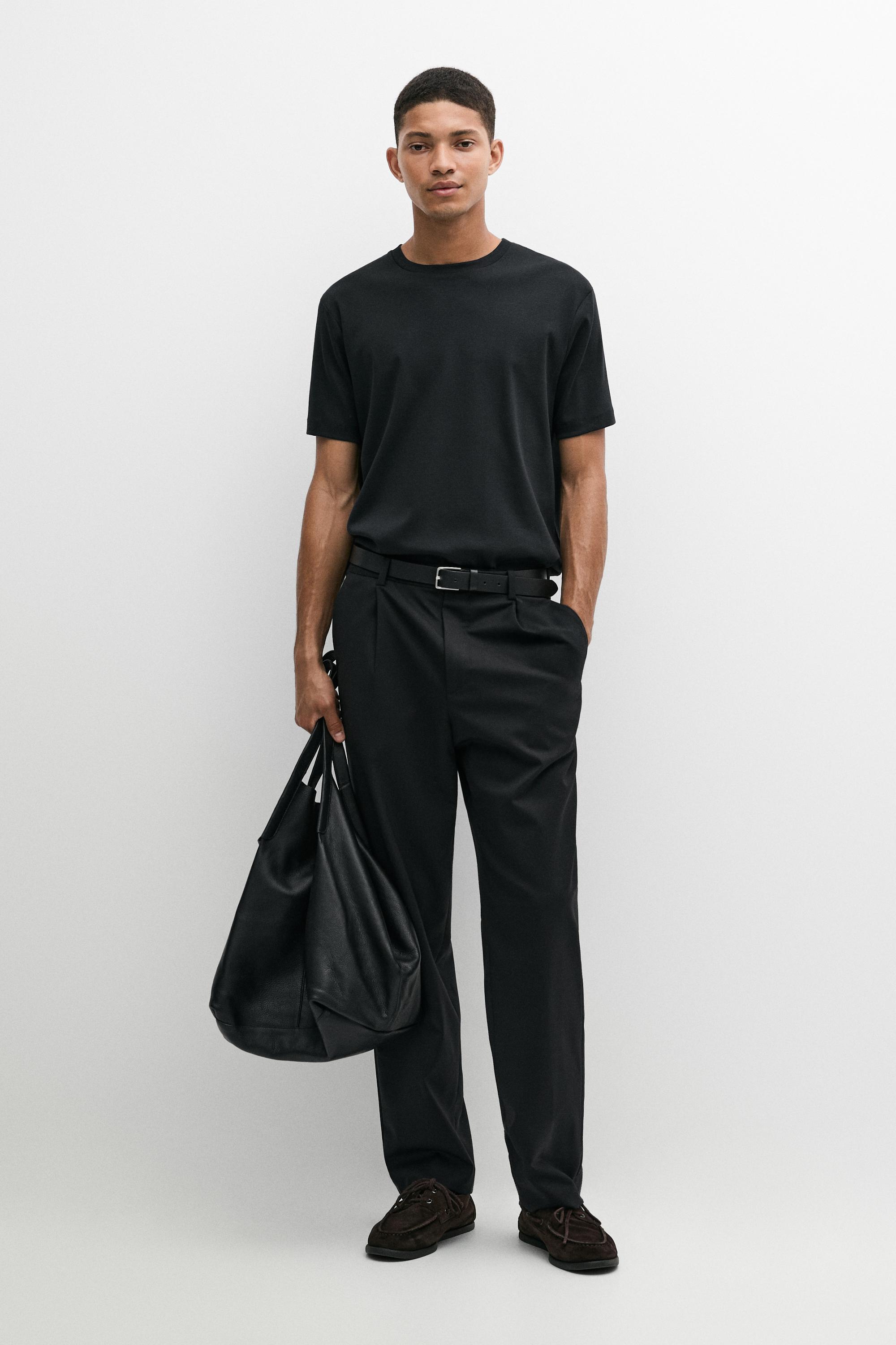 100% mercerised cotton T-shirt Black